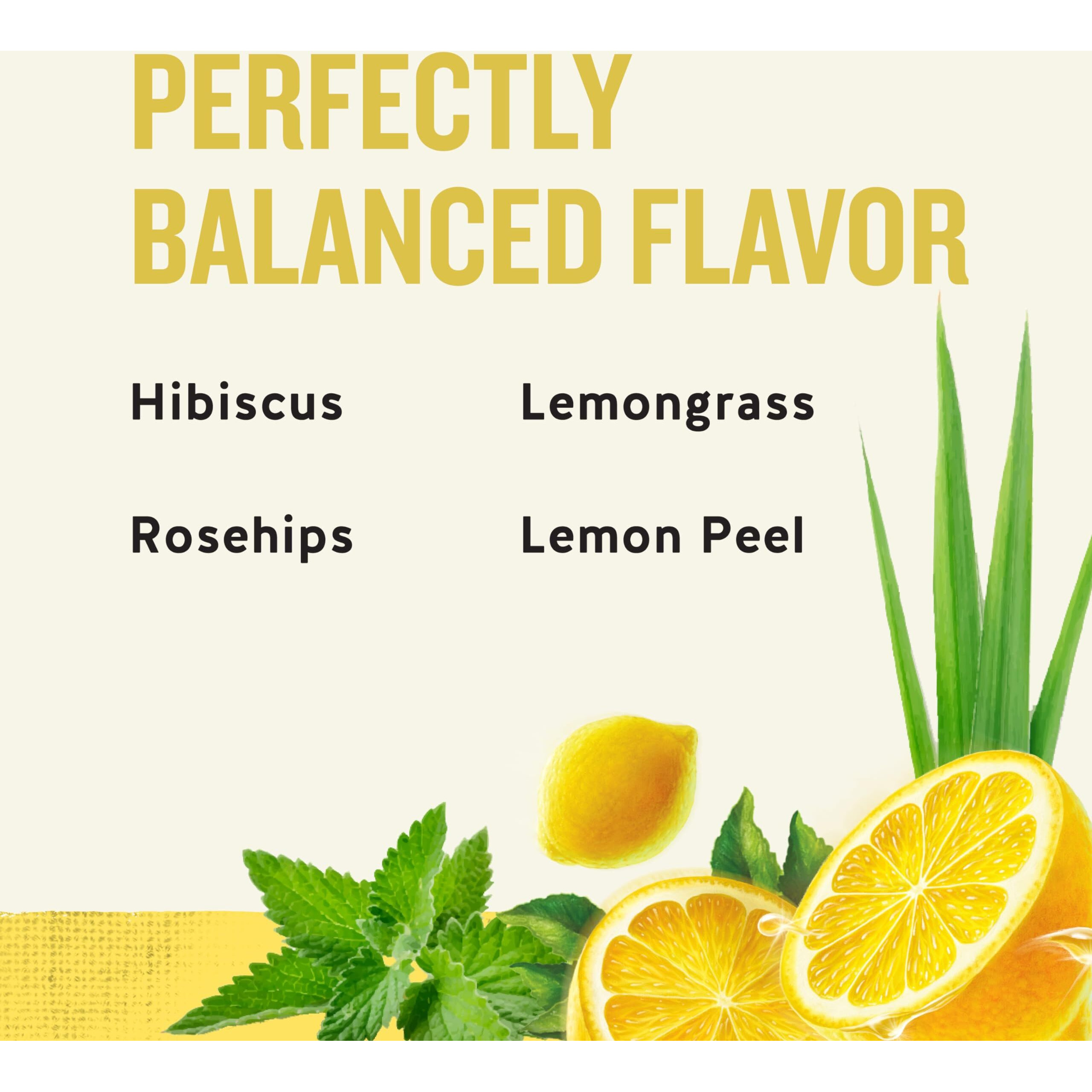 Celestial Seasonings Lemon Zinger Herbal Tea, Caffeine Free, 20 Tea Bags Box, (Pack Of 6)