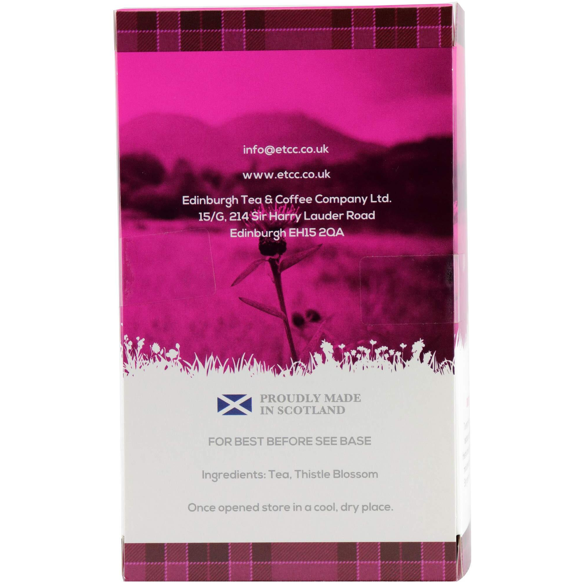 Edinburgh Tea & Coffee Company Scottish Thistle Infused Black Tea, 25 Count Envelope/Tag Teabags