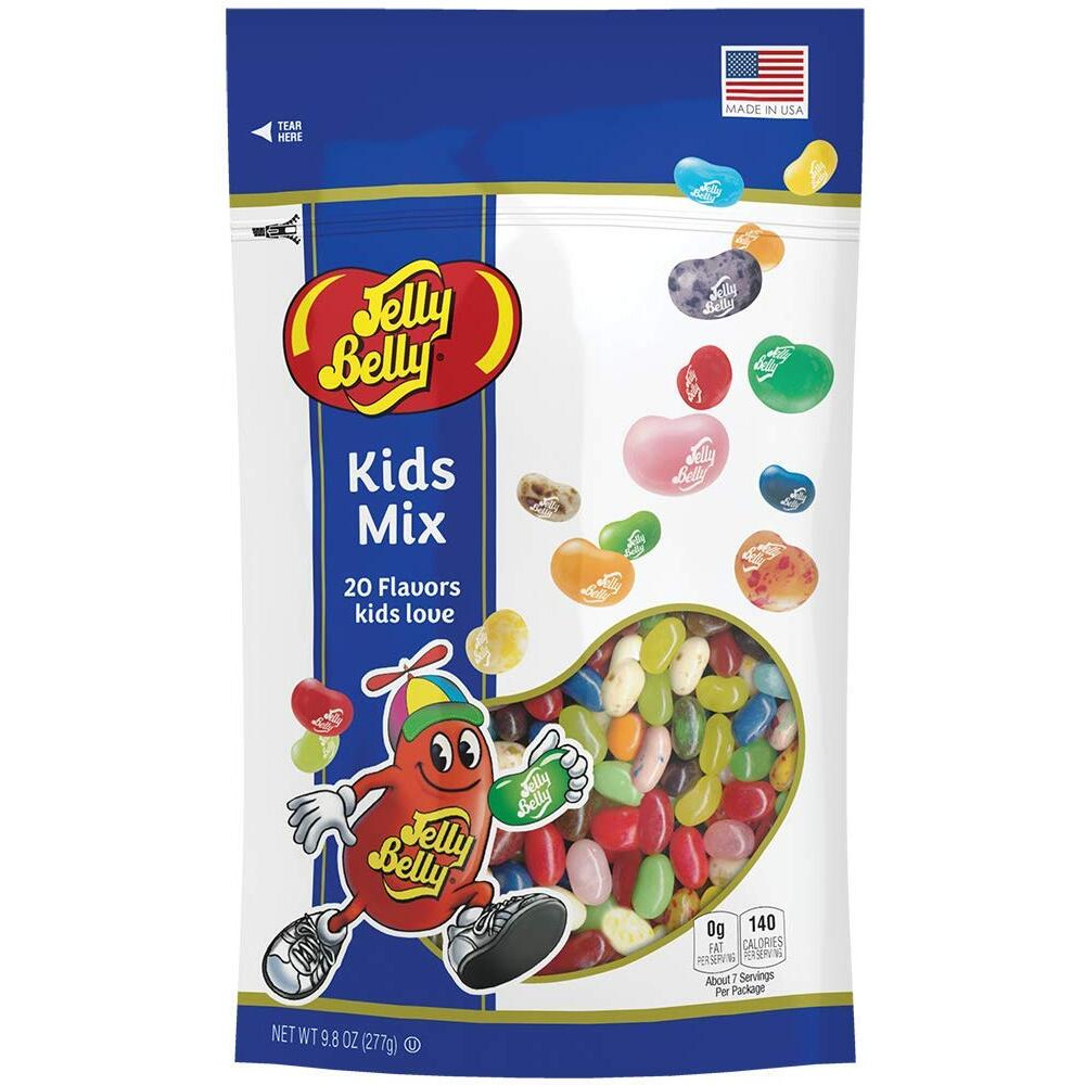 Jelly Belly Kids Mix Jelly Beans, Resealable 9.8 Oz Pouch Bag - 20 Assorted Flavors That Kids Love - Kosher, Peanut Free Candy