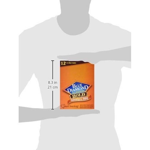 Blue Diamond Bold Almonds, Habanero Bbq, 1.5 Oz Tubes, 12 Tubes Each Box