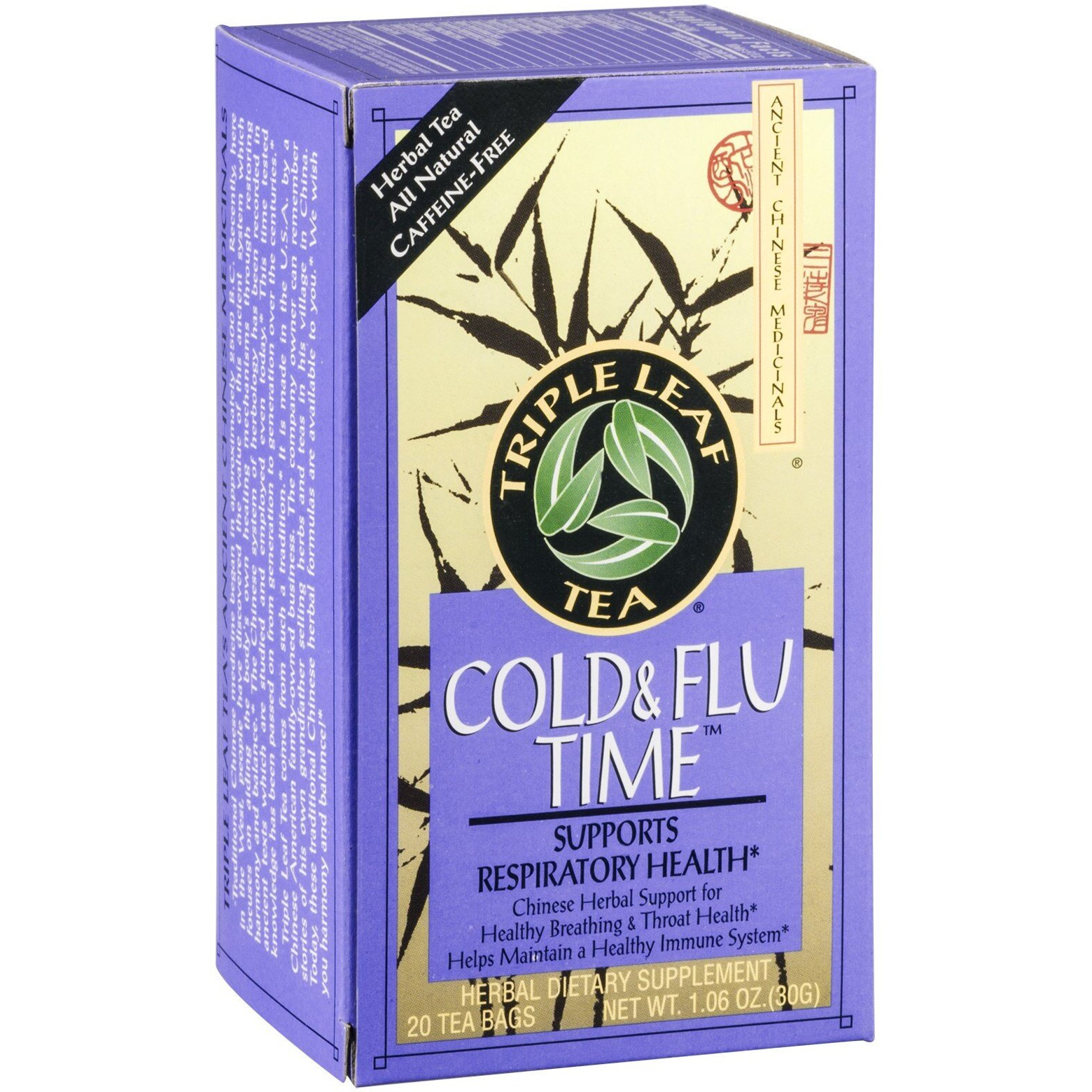 Triple Leaf Tea Cold Flu Time Tea, 20 Tea Bags Per Box (Pack Of 3 Boxes)