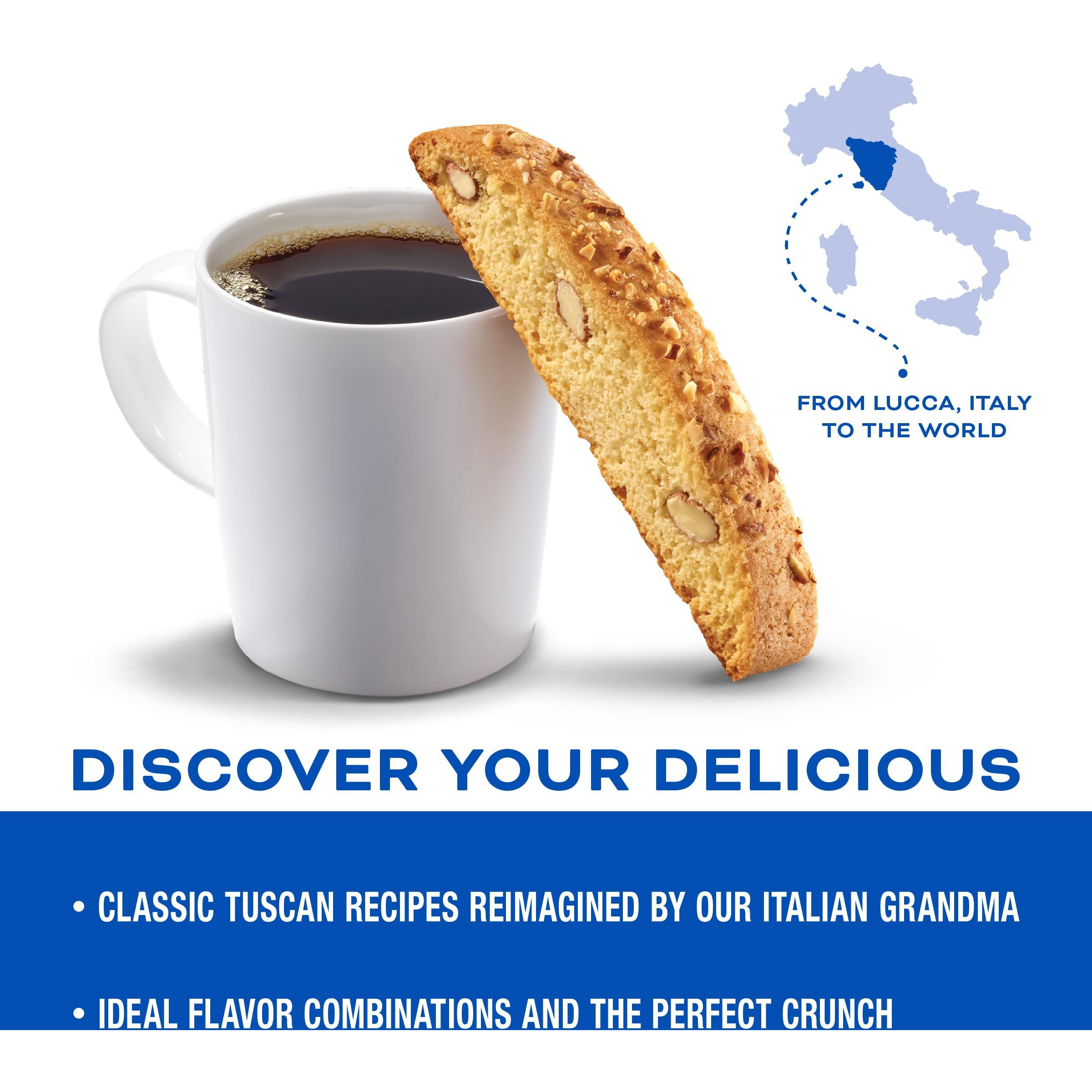 Nonni's Originali Almond Biscotti Italian Cookies - 2 Boxes Biscotti Individually Wrapped Cookies - Italian Biscotti Cookies Baked Fresh W/A Hint Of Anise & California Almonds - Kosher - 5.52 Oz