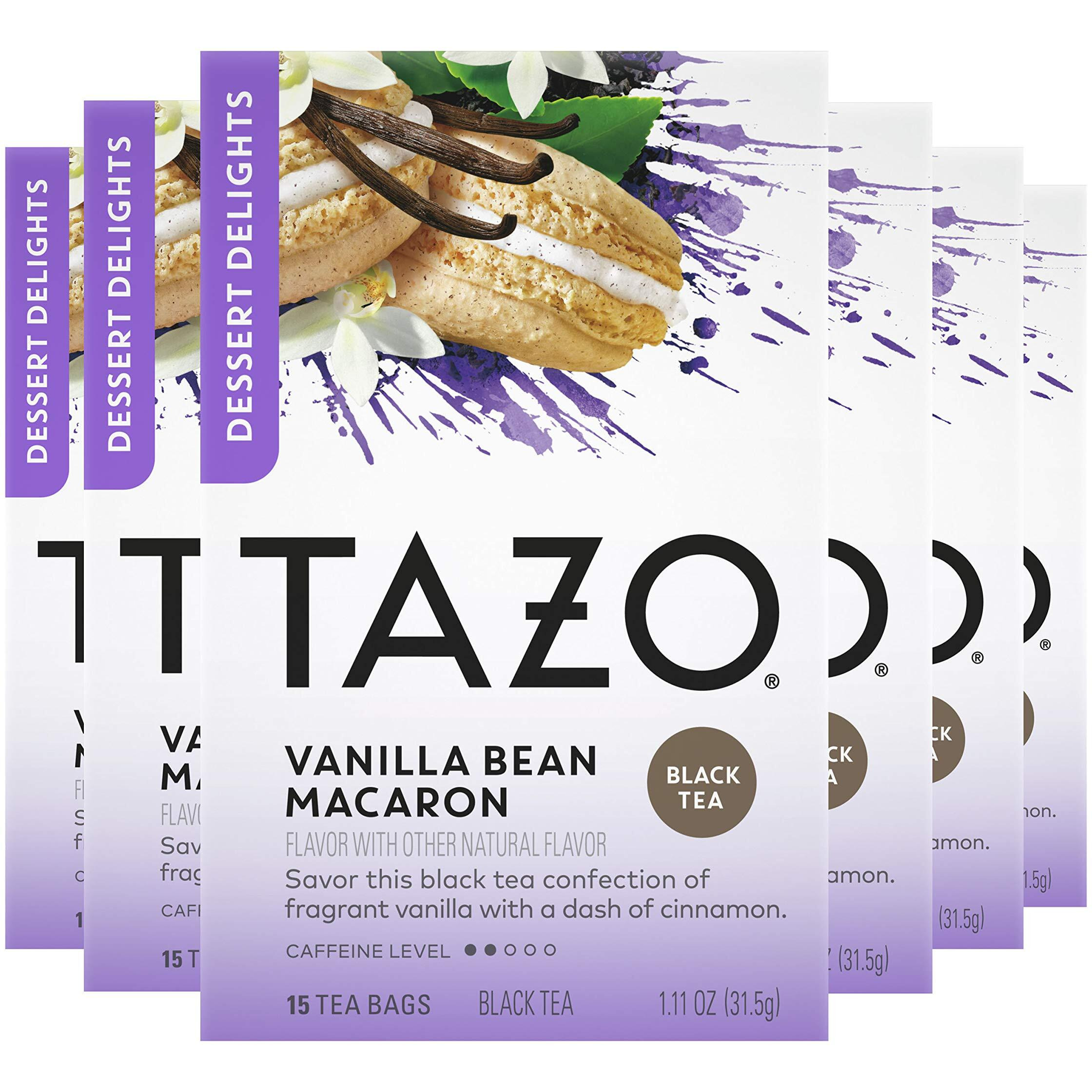 Tazo Dessert Delights Vanilla Bean Macaron Tea Bags, Sugar And Calorie Free, 15 Count (Pack Of 6)