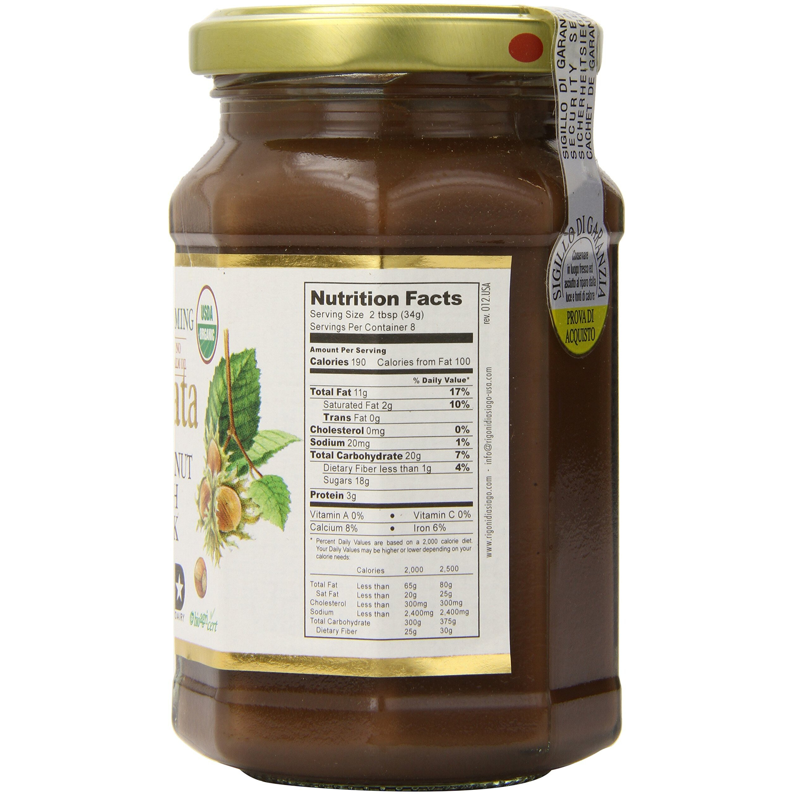 Rigoni Di Asiago Nocciolata Hazelnut Spread, Cocoa And Milk, 9.52 Ounce Jar