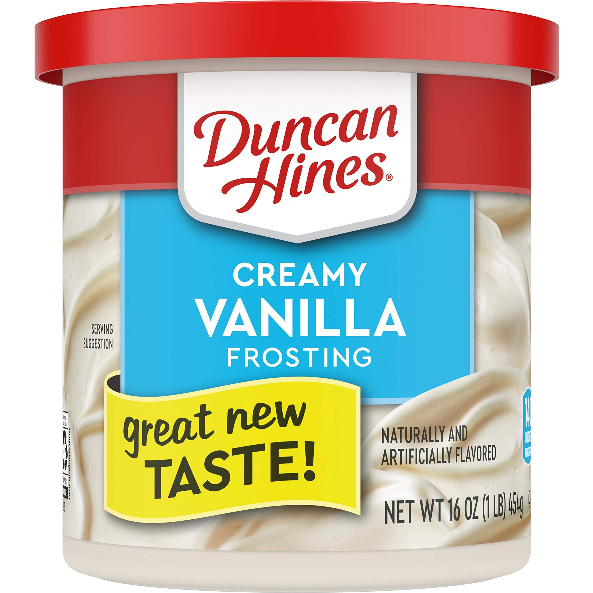 Duncan Hines Creamy Vanilla Flavored Frosting, 16 Oz Can Of Dessert And Cake Frosting (8 Pack)