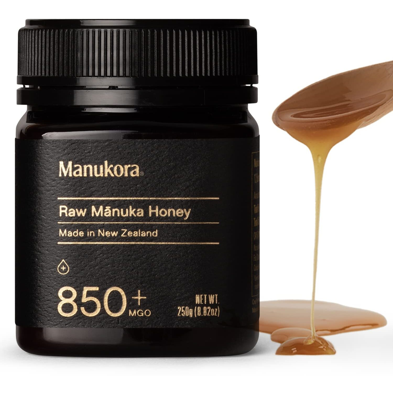 Manukora Raw Manuka Honey, Mgo 850+ From New Zealand, Non-Gmo, Monofloral, Traceable From Hive To Hand, Daily Digestive & Immune Support - 250G (8.82 Oz)