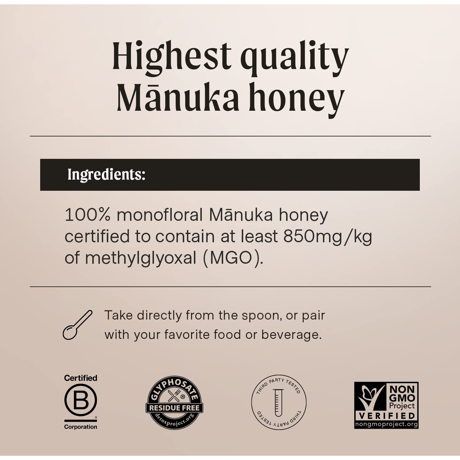 Manukora Raw Manuka Honey, Mgo 850+ From New Zealand, Non-Gmo, Monofloral, Traceable From Hive To Hand, Daily Digestive & Immune Support - 250G (8.82 Oz)