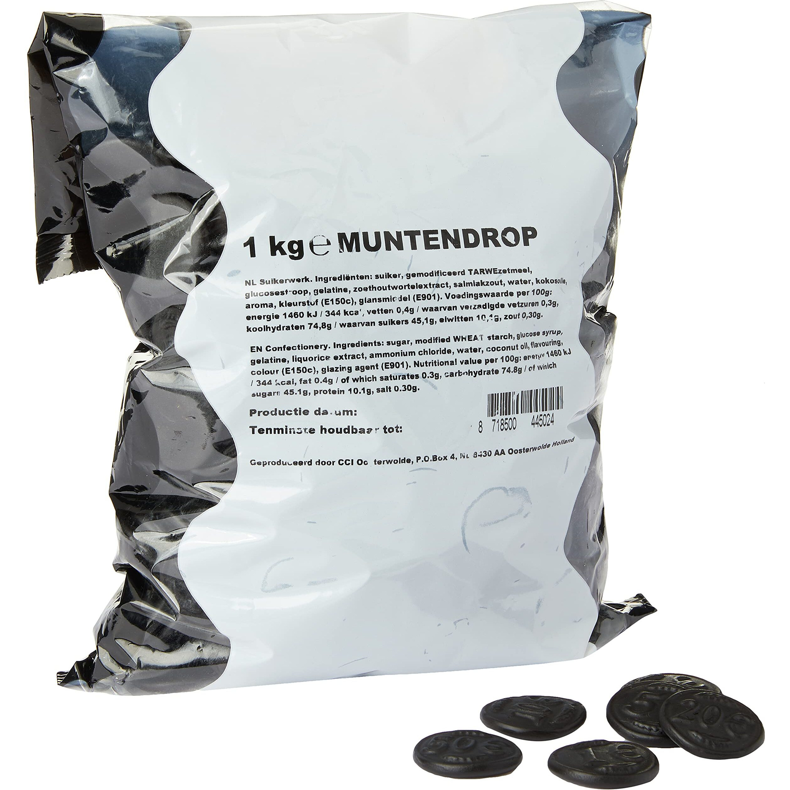 Licorice In Kilobag - K&H Munten Drop (Kraepelien & Holm Coin Licorice / Liquorice) (2.3-Lb)