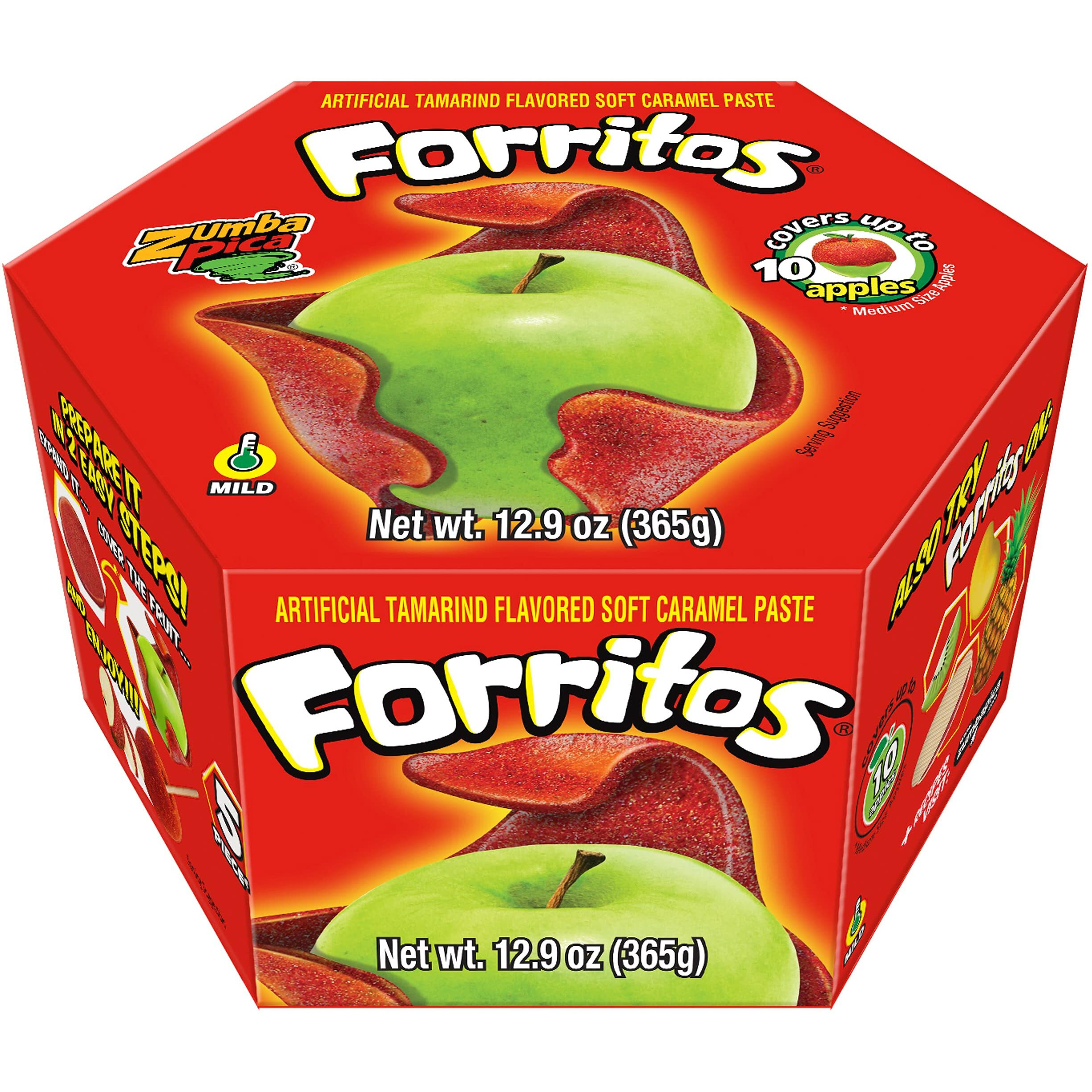 Zumba Pica Forritos - Tamarind Flavor Soft Caramel Paste For Apples - Tamarind Paste To Cover Apples - Tamarindo Mexican Candy - Caramel Apple Wraps - Forritos Tamarindo Para Manzanas (5 Count)