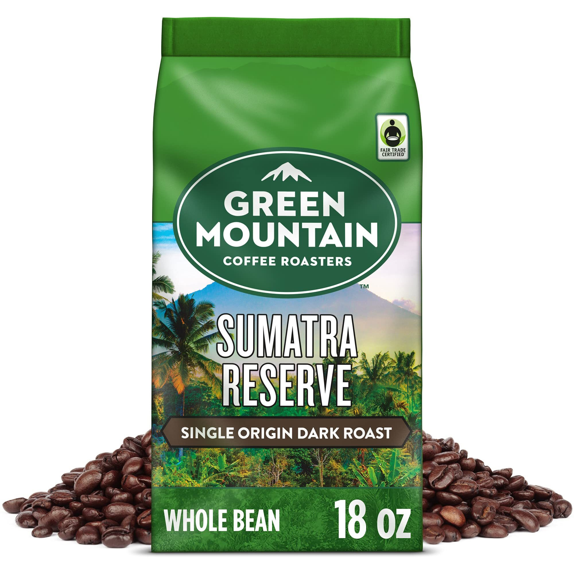 Green Mountain Coffee Roasters Sumatra Reserve, Whole Bean Coffee, Bagged 18 Oz