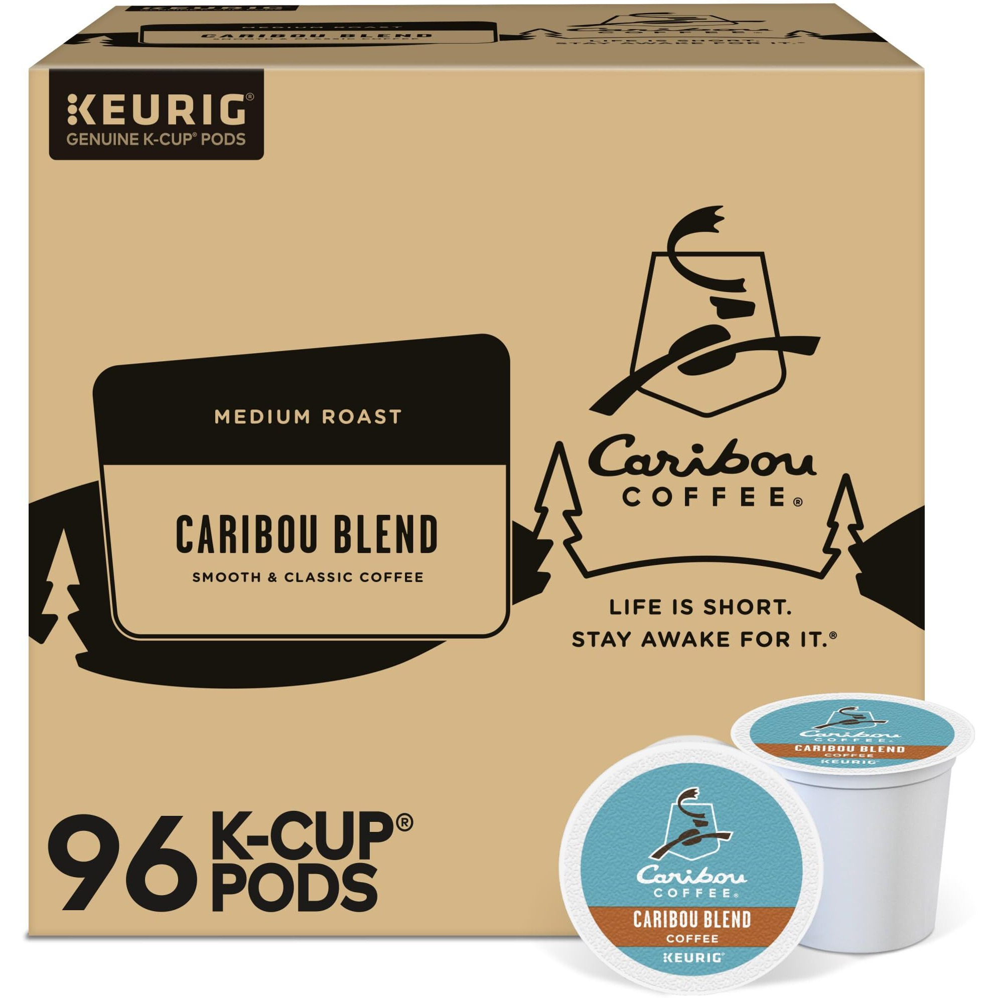 Caribou Coffee Caribou Blend Keurig Single-Serve K-Cup Pod, Medium Roast Coffee, 96 Count
