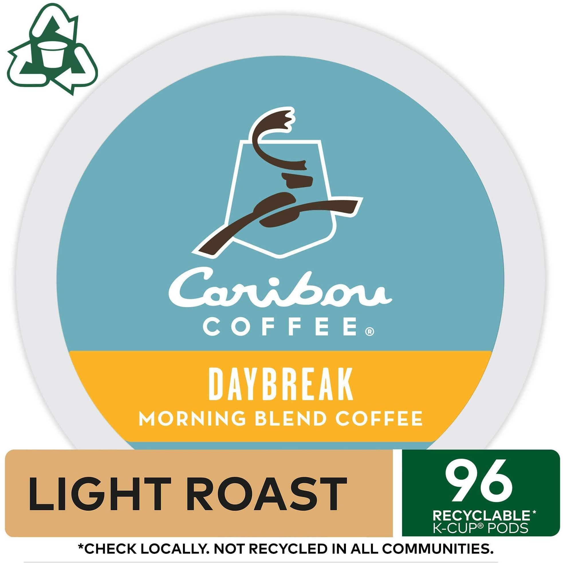 Caribou Coffee Daybreak Morning Blend, Keurig Single-Serve K-Cup Pods, Light Roast, 96 Count (4 Packs Of 24)