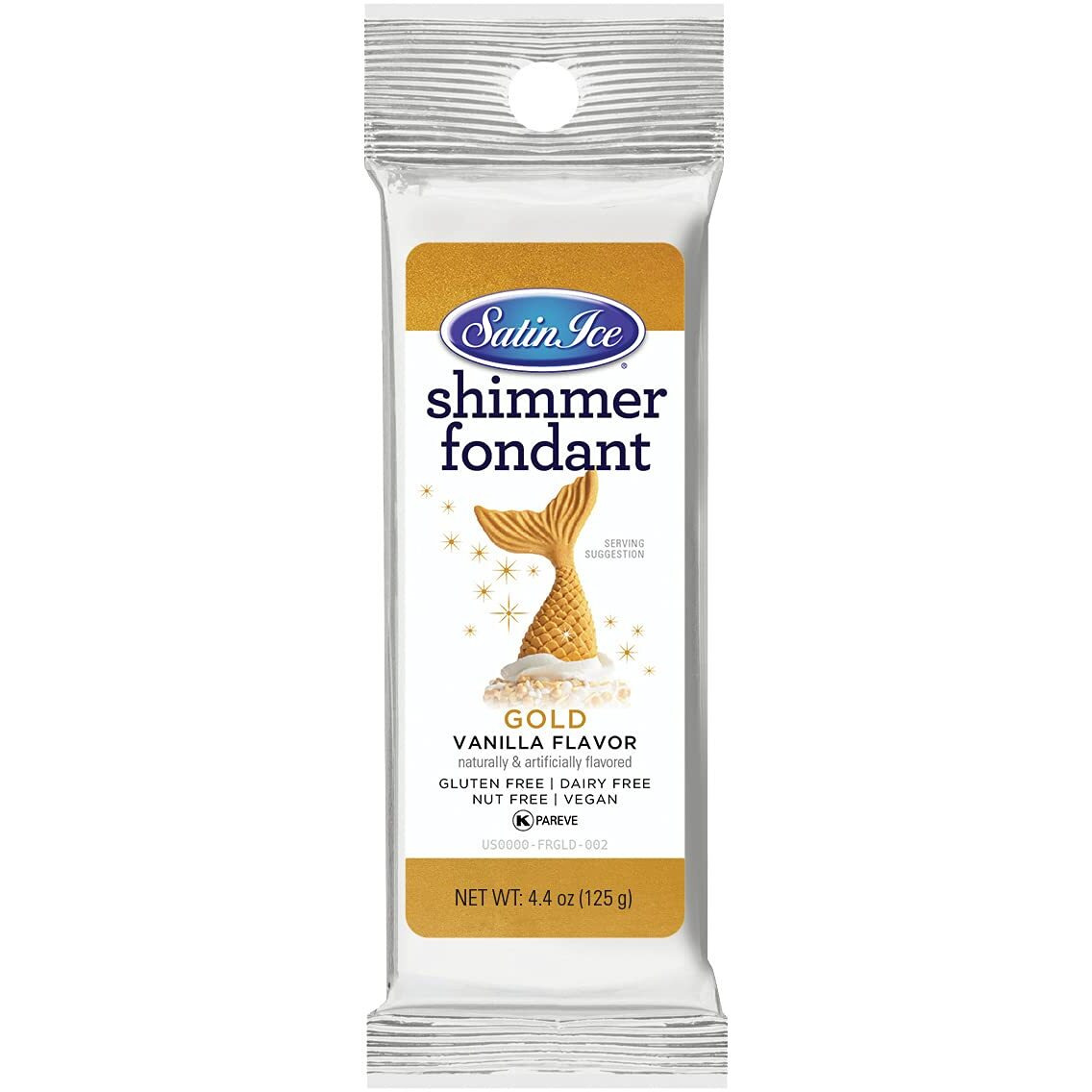 Satin Ice Gold Shimmer Fondant, Vanilla, 4.4 Ounces