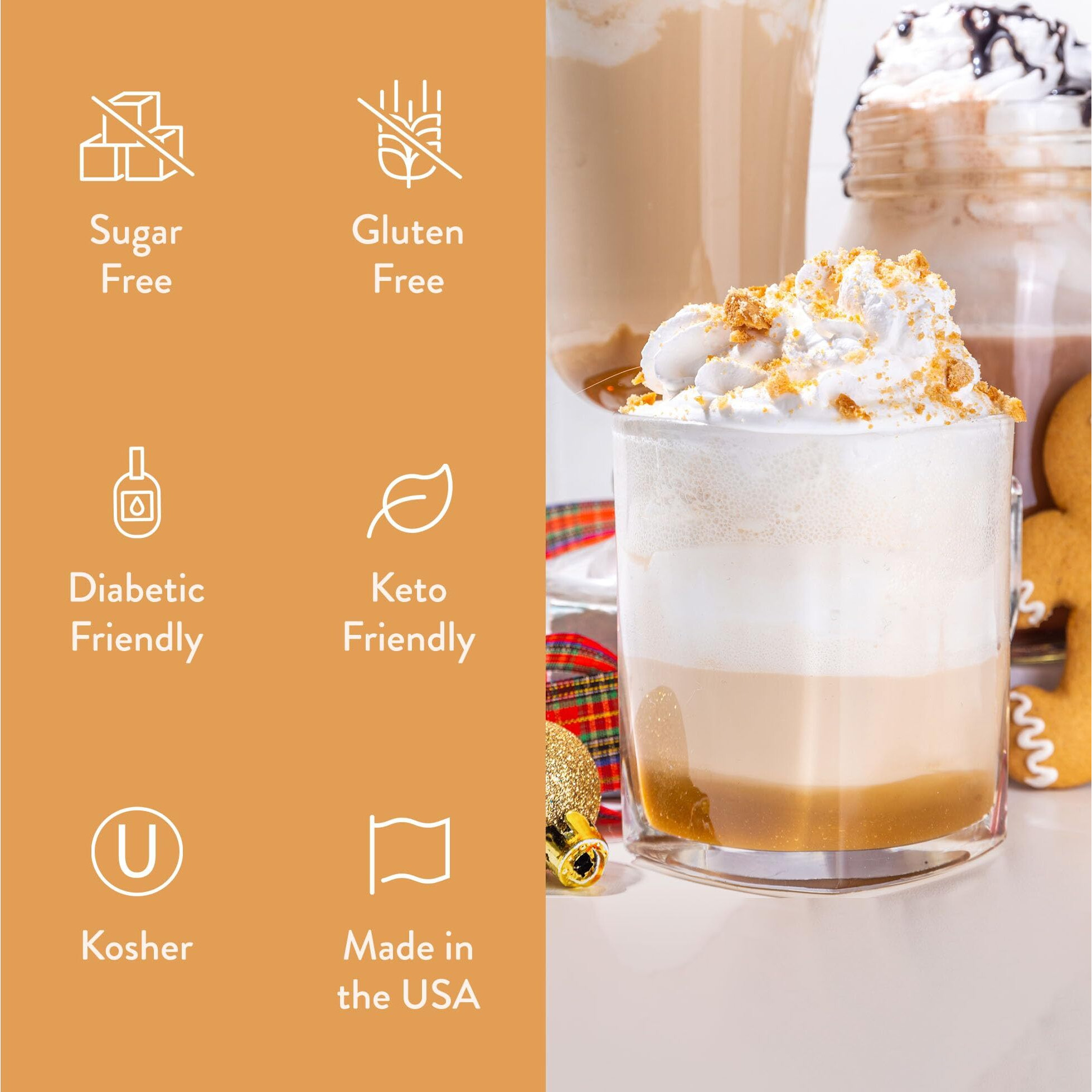 Jordan's Skinny Syrups Sugar Free Coffee Syrup, Sugar Cookie Flavor Drink Mix, Zero Calorie Flavoring For Chai Latte, Protein Shake, Food & More, Gluten Free, Keto Friendly, 25.4 Fl Oz, 1 Pack