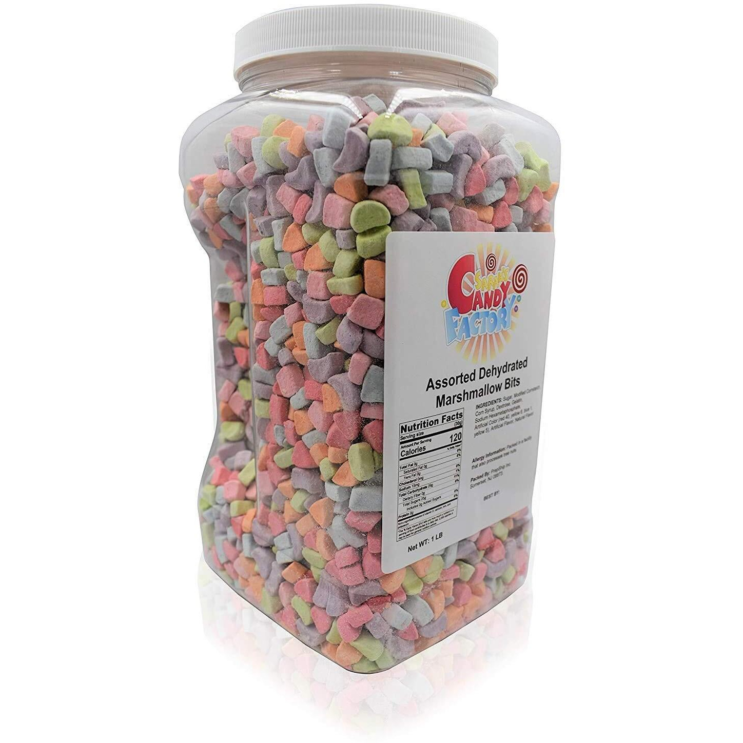 Sarah's Candy Factory Assorted Dehydrated Marshmallow Bits In Jar, 1Lb Pack 1