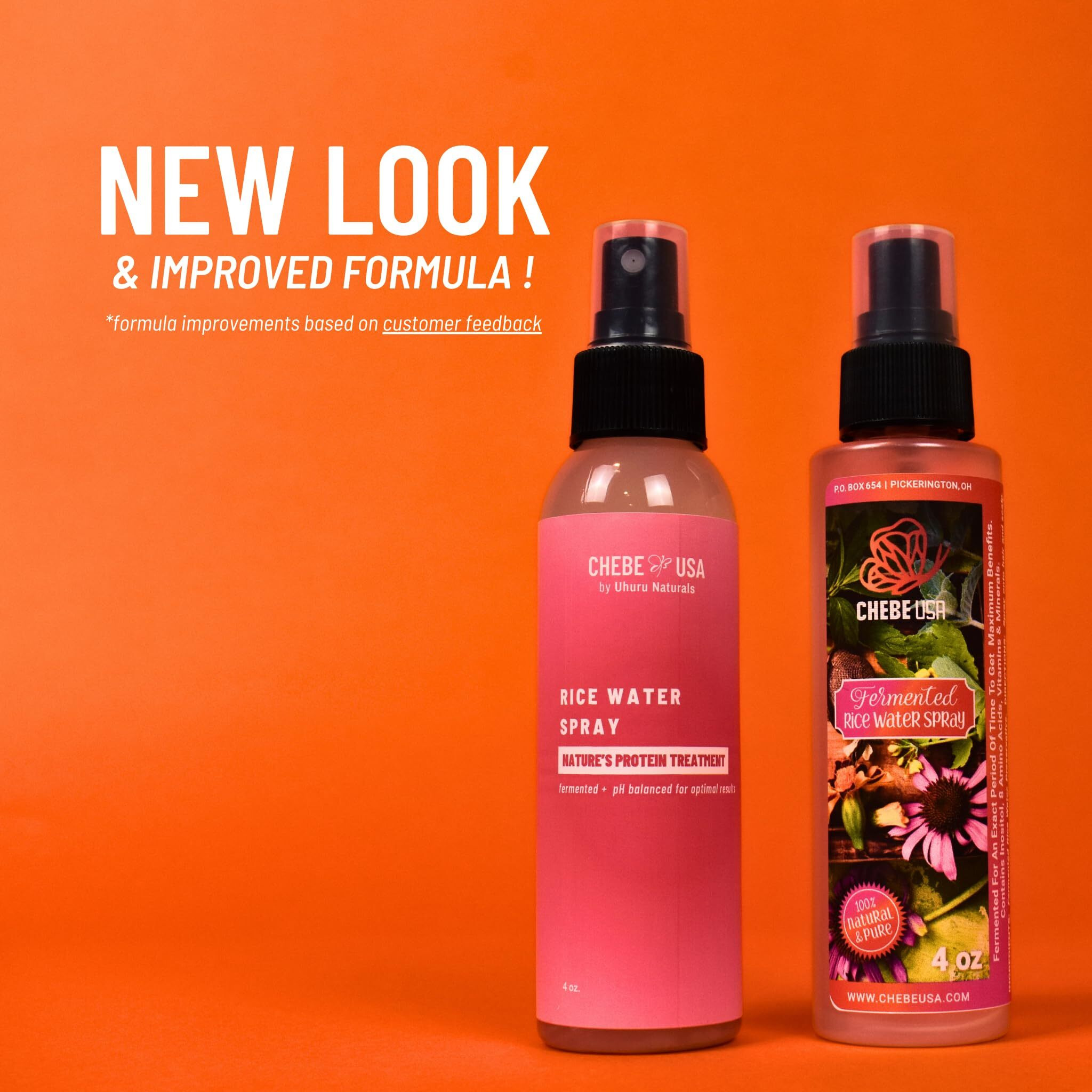 Uhuru Naturals Rice Water Spray - Nature's Protein Treatment (4 Oz) - Ph Balanced - We Have Perfected Our Fermented Rice Water To A Science For An Exact Period Of Time 4 Maximum Benefits