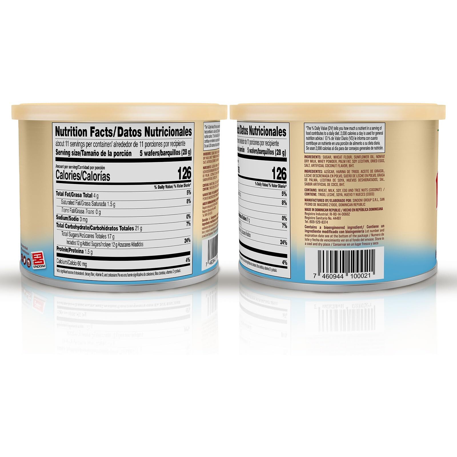 Pirucream Rolled Wafers With Coco Cream, Organic - No Trans-Fat, Preservatives, Colorants Or Additives And Without Palm Oil (300Gr/ 10.58Oz - 1 Pack Tin)