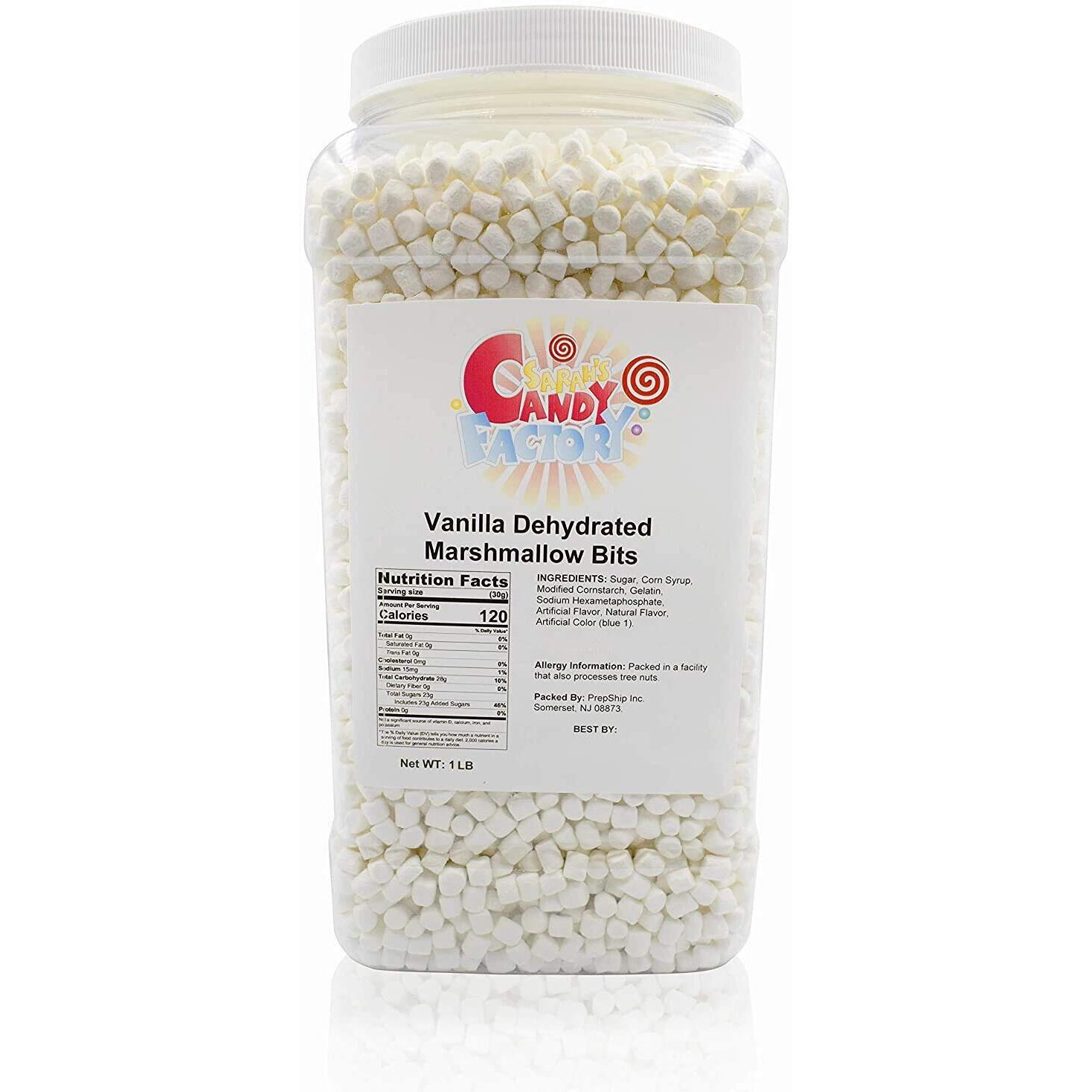 Sarah's Candy Factory Vanilla Mini Dehydrated Marshmallows In Jar, 1 Lb