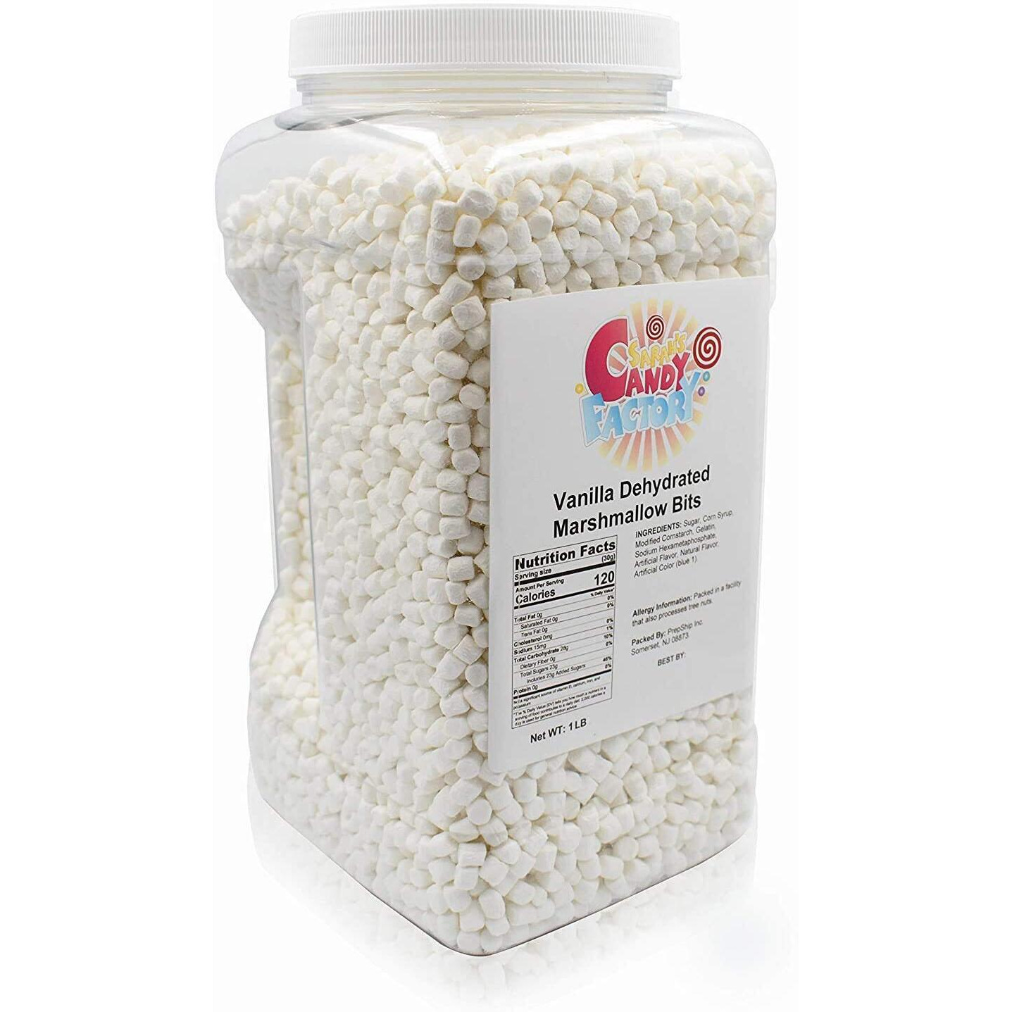 Sarah's Candy Factory Vanilla Mini Dehydrated Marshmallows In Jar, 1 Lb