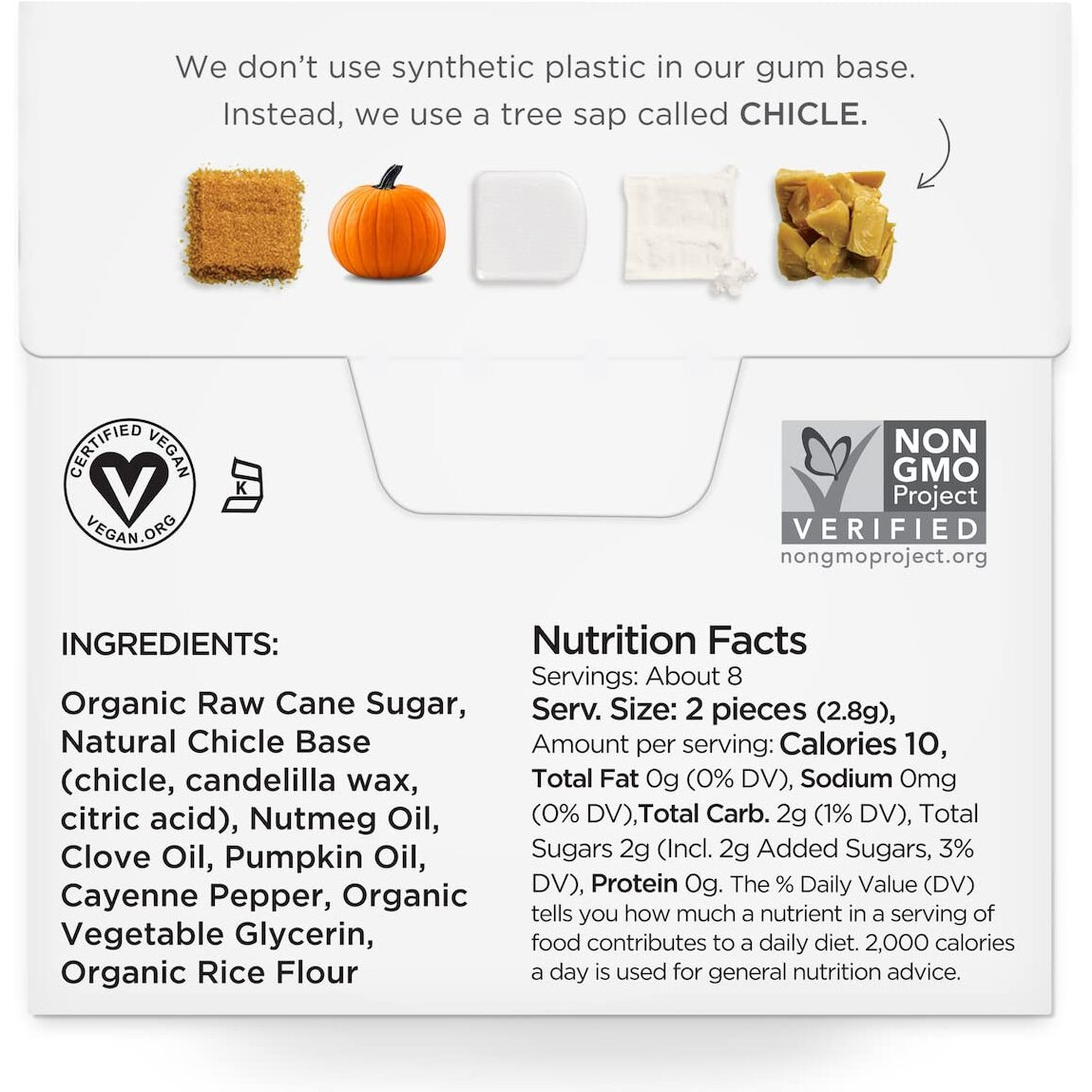 Simply Gum | Pumpkin Spice | Pack Of Six (90 Pieces Total) | Synthetic Free + Aspartame Free + Non Gmo