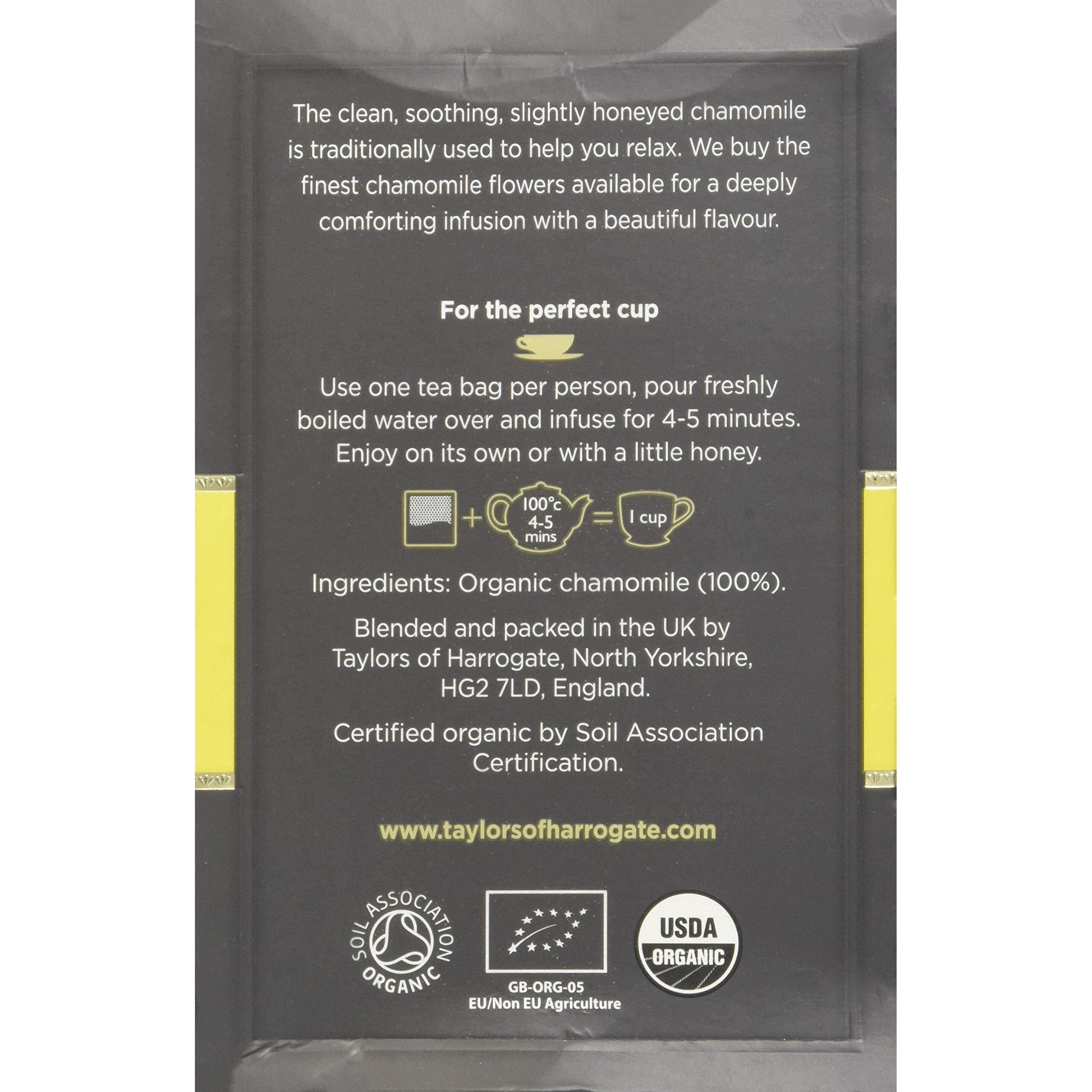 Taylors Of Harrogate Organic Chamomile Herbal Tea, 50 Teabags