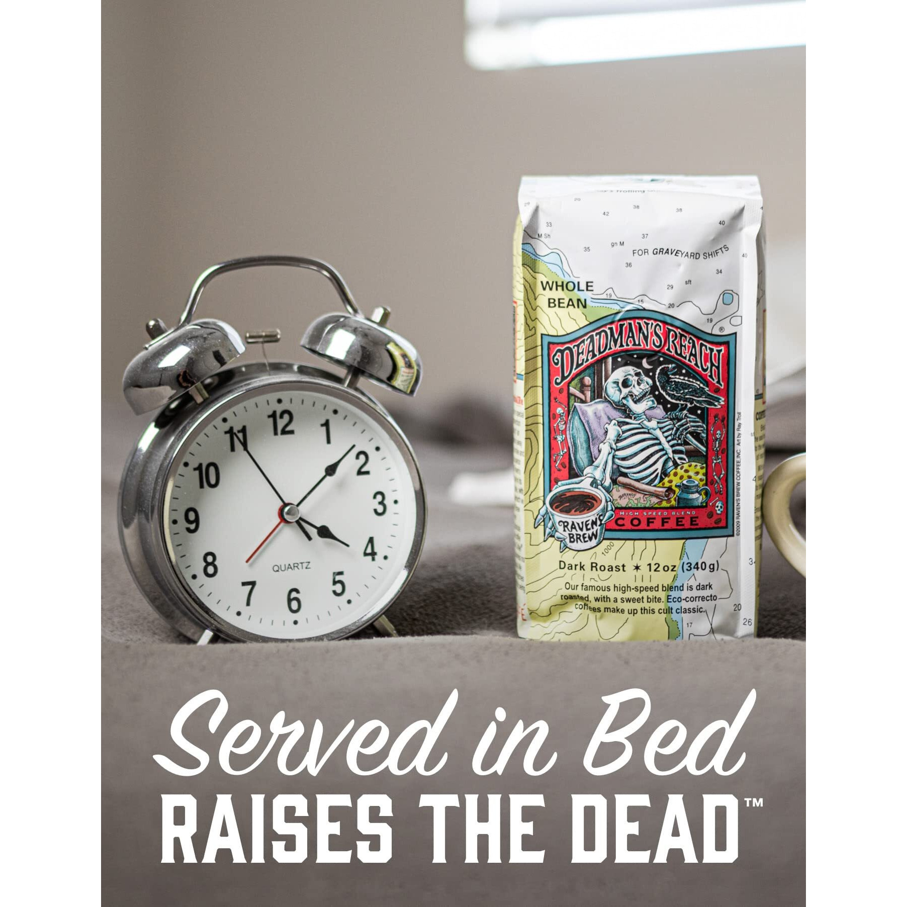 Raven's Brew Ground Coffee 12 Oz - Dark Roast - High Speed Blend With A Sweet Bite (Deadman's Reach)