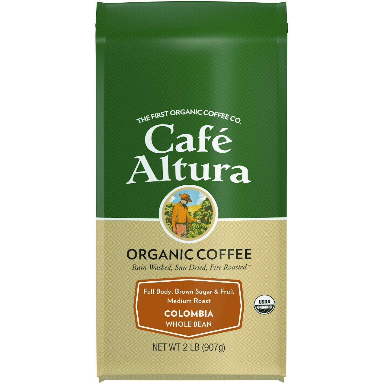 Cafe Altura Whole Bean Organic Coffee, Colombian, 2 Pound