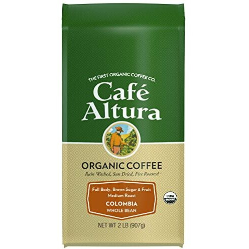 Cafe Altura Whole Bean Organic Coffee, Colombian, 2 Pound