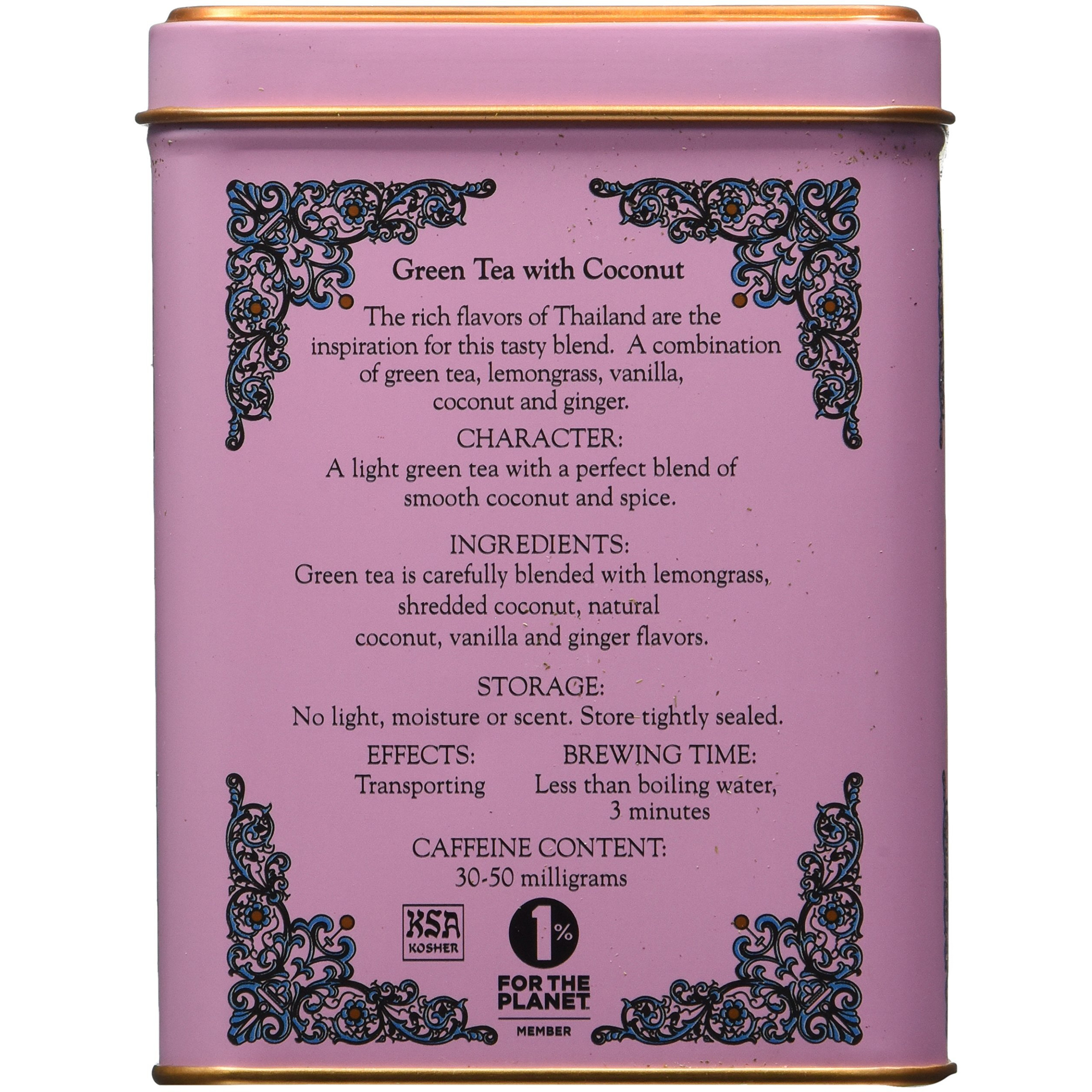 Harney And Sons Fine Teas, Green Tea With Coconut, 20 Sachets (Pack Of 3)