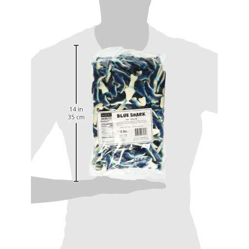 Kervan Candy Blue Shark Bulk Gummy Candy - 5 Pound Bag - Fruity & Sweet Gift Snacks For Kids - Party Size