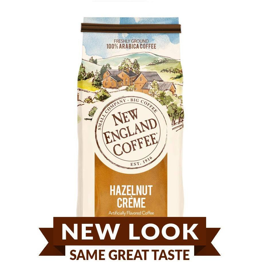 New England Coffee Hazelnut Crme Medium Roast Ground Coffee, 11Oz Bag (Pack Of 3)