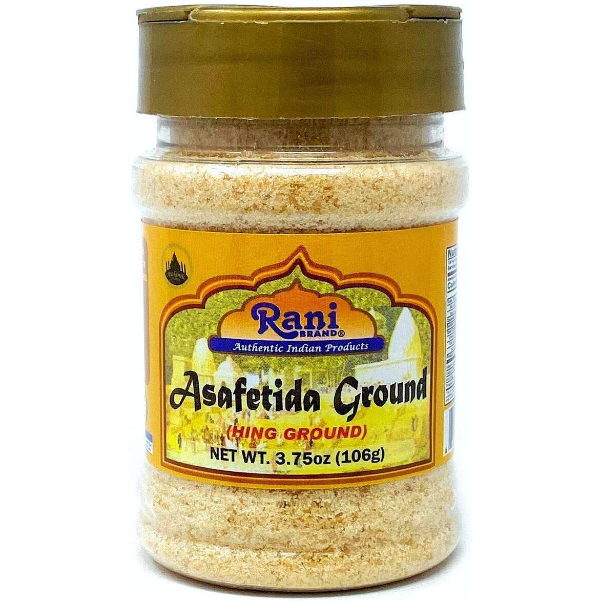 Rani Asafetida (Hing) Ground 3.75Oz (106G) Pet Jar ~ All Natural | Salt Free | Vegan | Non-Gmo | Asafoetida Indian Spice | Best For Onion Garlic Substitute