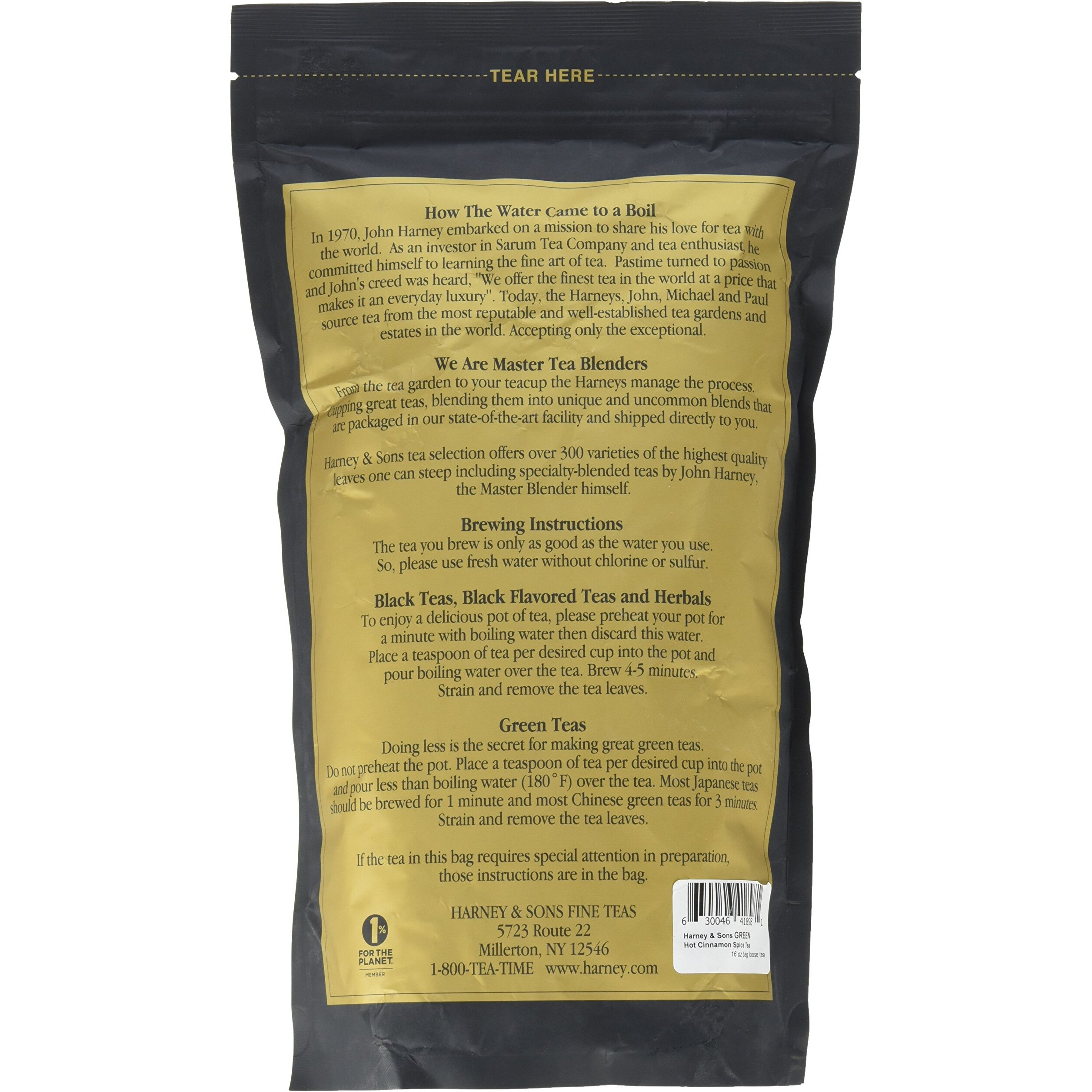 Harney And Sons Green Hot Cinnamon Spice Tea| 16 Oz Loose Leaf Tea