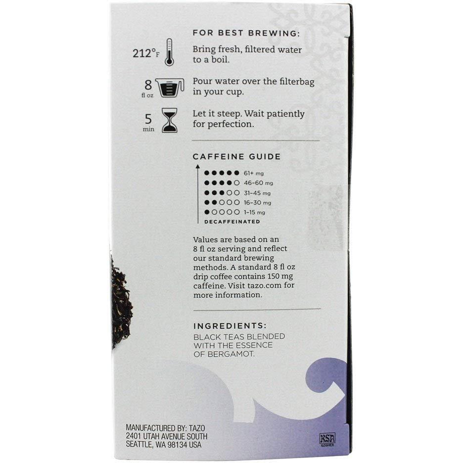 Tazo All Natural Black Tea Earl Grey -- 20 Tea Bags ( 3 Pack)