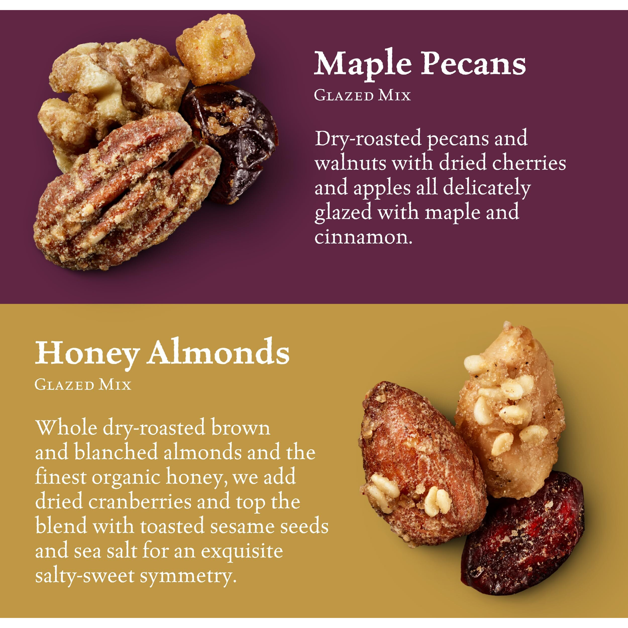 Sahale Snacks Glazed Mix Nut Blend Variety Pack, 1.5 Oz Grab & Go Bags (12 Total Packs) - Four Different Dry-Roasted Deluxe Mixed Nuts Blends Included - Non-Gmo Kosher & Certified Gluten-Free Snacks