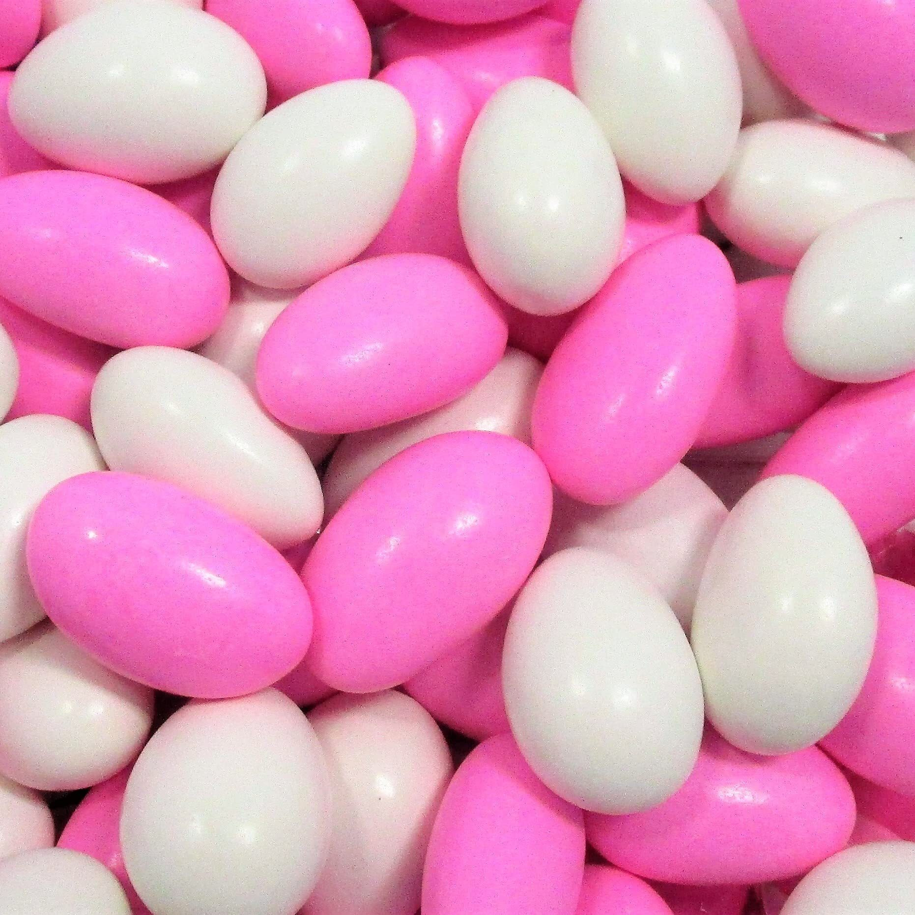 Pink & White Jordan Almonds By Its Delish, 5 Lbs Bulk | Sugared Almond Nut With Sweet Hard Candy Coating - Bulk Wedding Favors, Bridal And Baby Showers, Party Buffets - Usa Made, Vegan & Kosher