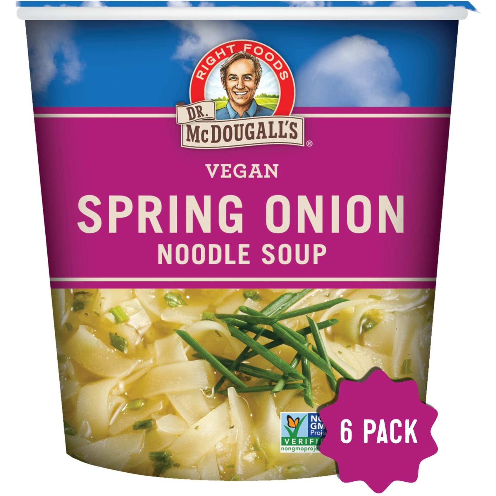 Dr. Mcdougall's Spring Onion Noodle Soup - Gluten Free And Vegan Ramen Noodles - Instant Ramen Noodle Cups - Vegetarian Ramen Soup - Instant Noodles - 1.9 Ounces - Pack Of 6
