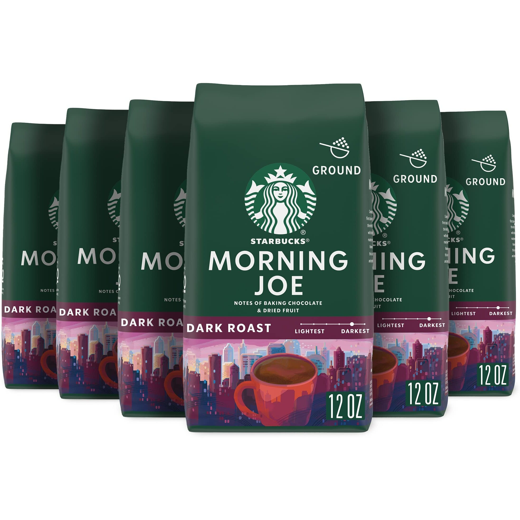 Starbucks Morning Joe Gold Coast Dark Roast Ground Coffee, 12 Ounce (Pack Of 6)