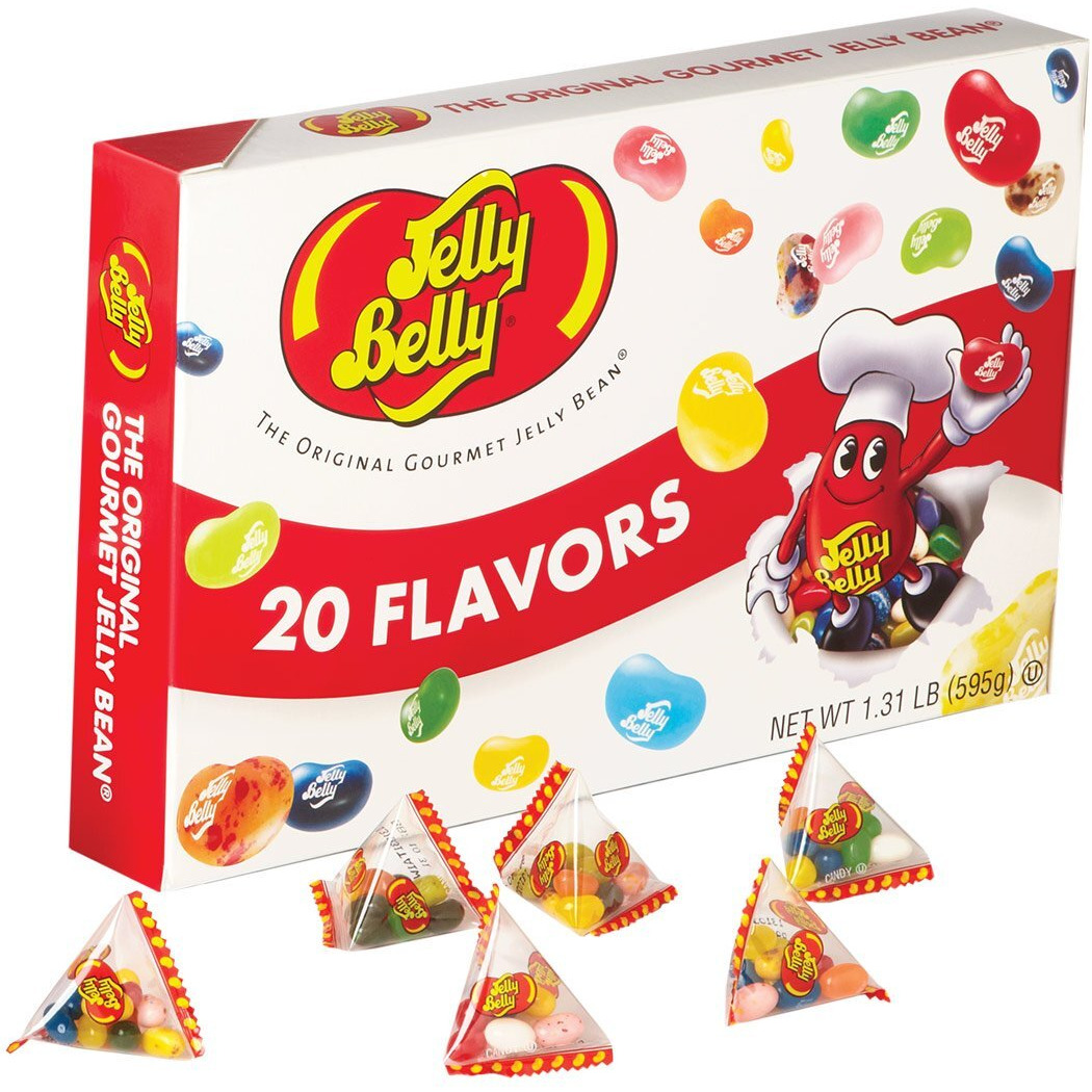 Jelly Belly Jumbo 1.31 Pound Box Of Assorted Jelly Beans - 20 Assorted Flavors - Small Individual Bags - Official, Genuine, Straight From The Source