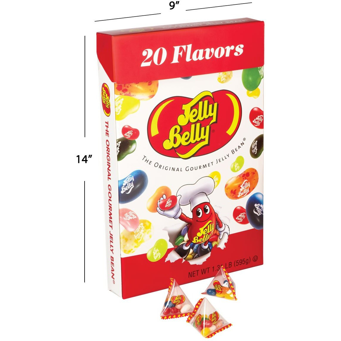 Jelly Belly Jumbo 1.31 Pound Box Of Assorted Jelly Beans - 20 Assorted Flavors - Small Individual Bags - Official, Genuine, Straight From The Source