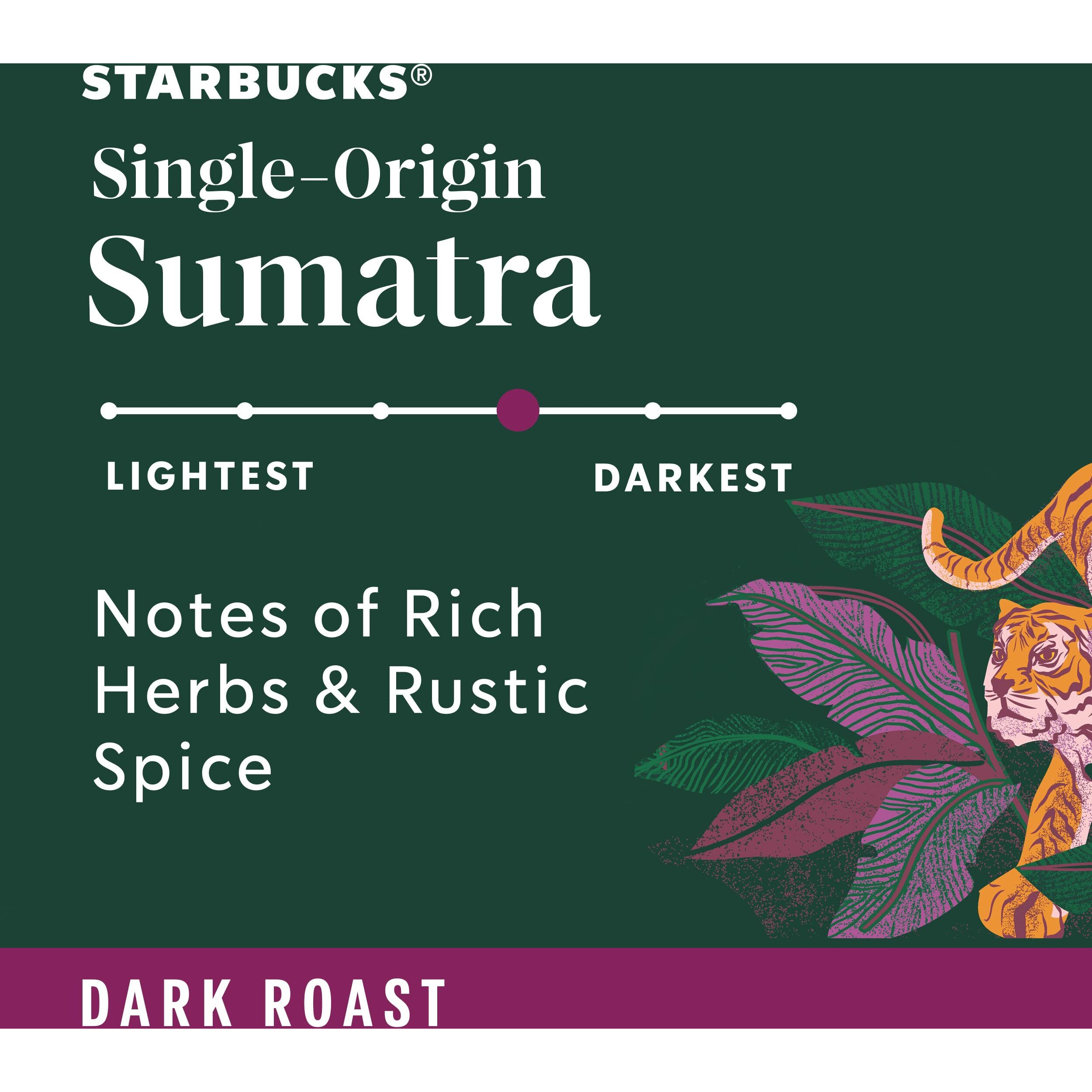 Starbucks Dark Roast K-Cup Coffee Pods - Sumatra For Keurig Brewers - 1 Box (10 Pods)