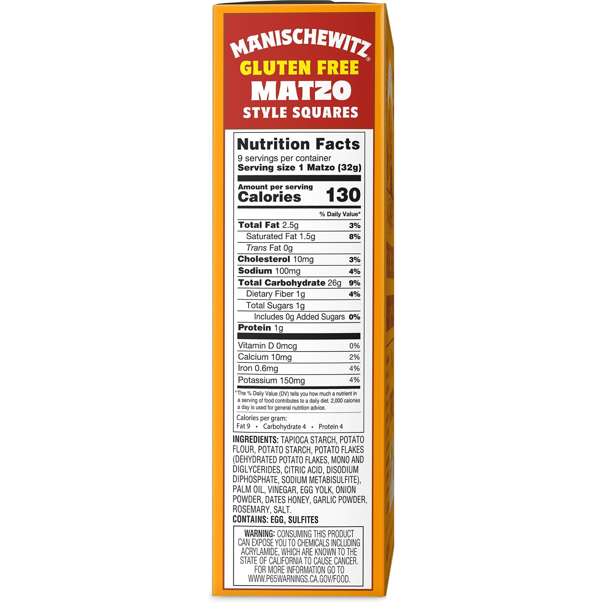 Manischewitz All Natural Gluten-Free Matzo Style Squares, 10 Ounce 3 Pack