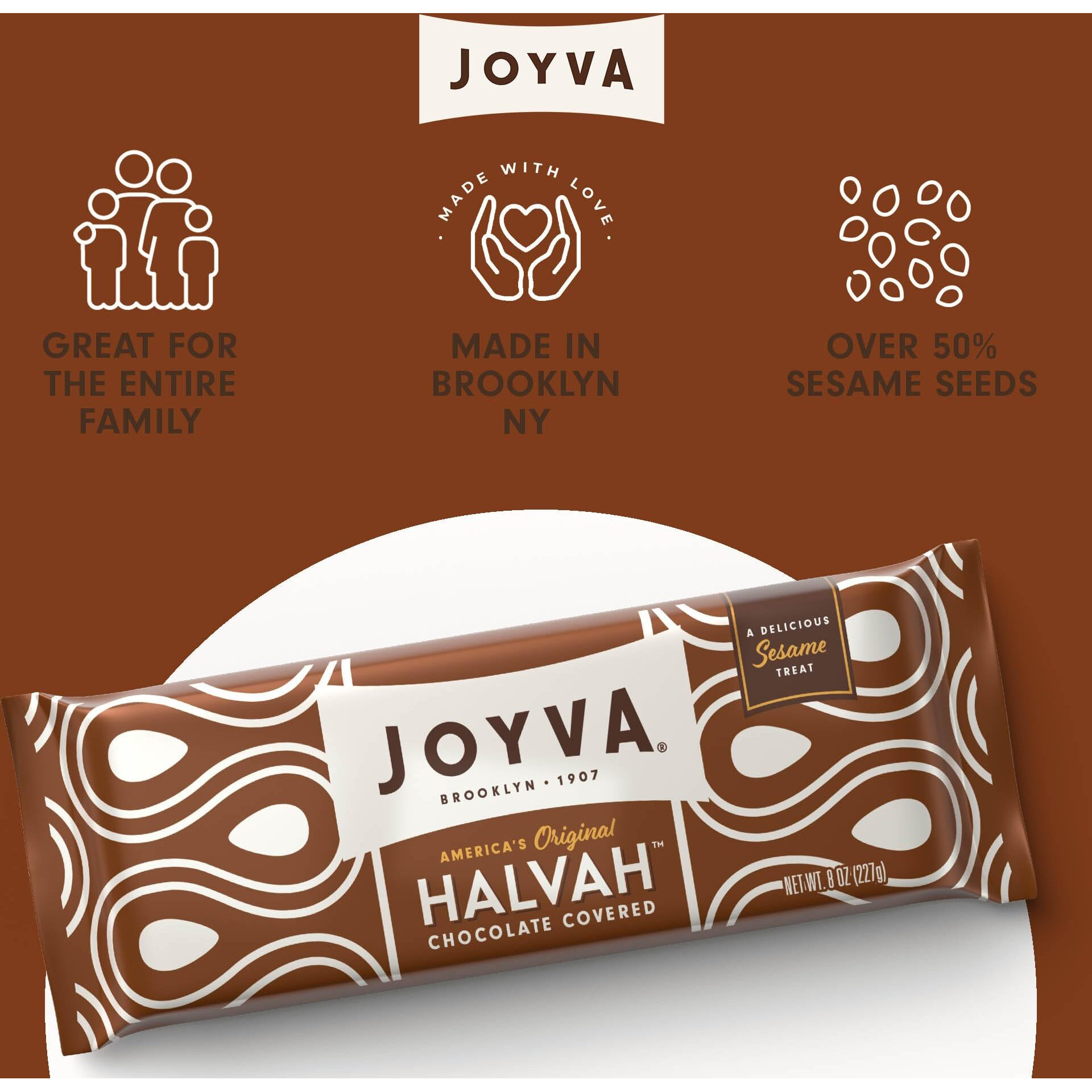 Joyva Halvah Chocolate Covered , 8 Oz