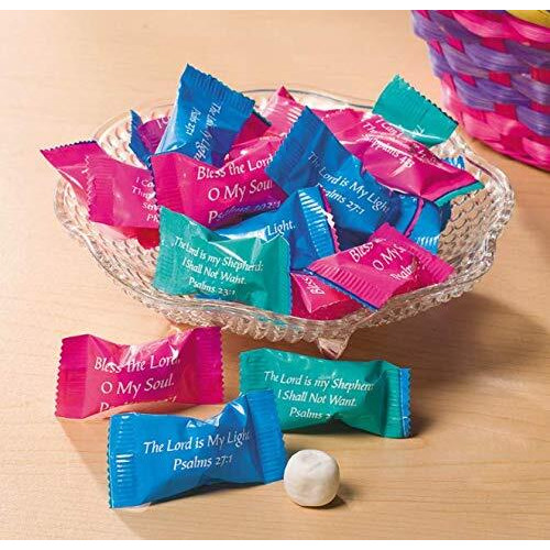 Fun Express Bulk Mints Individually Wrapped - Inspire Faith With 108 Bible Verse Butter Mints Bulk - Sunday School