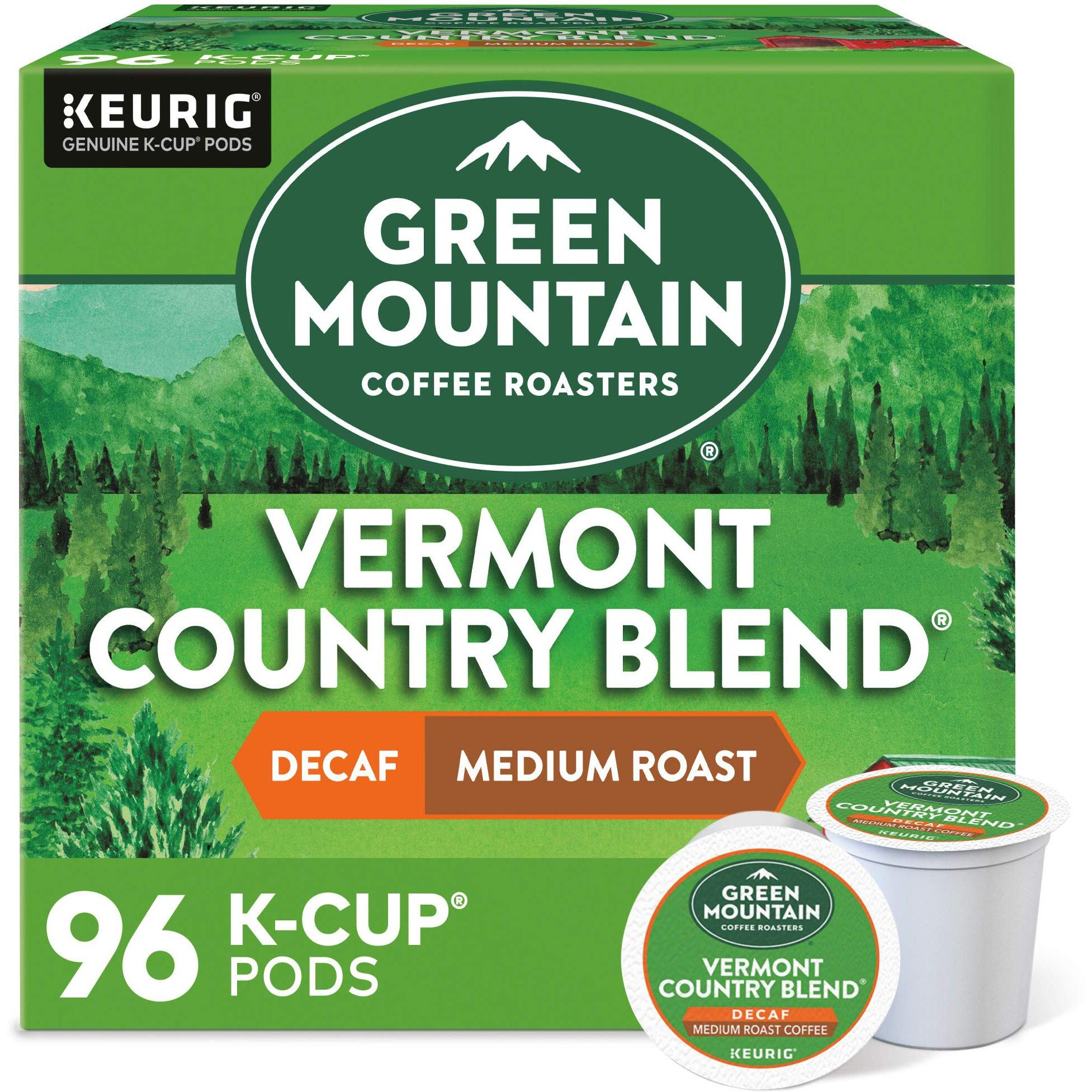 Green Mountain Coffee Roasters Vermont Country Blend Decaf, Keurig Single-Serve K-Cup Pods, Medium Roast Coffee, 96 Count (4 Packs Of 24)