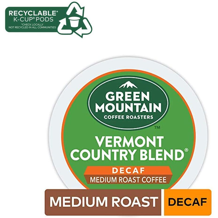 Green Mountain Coffee Roasters Vermont Country Blend Decaf, Keurig Single-Serve K-Cup Pods, Medium Roast Coffee, 96 Count (4 Packs Of 24)