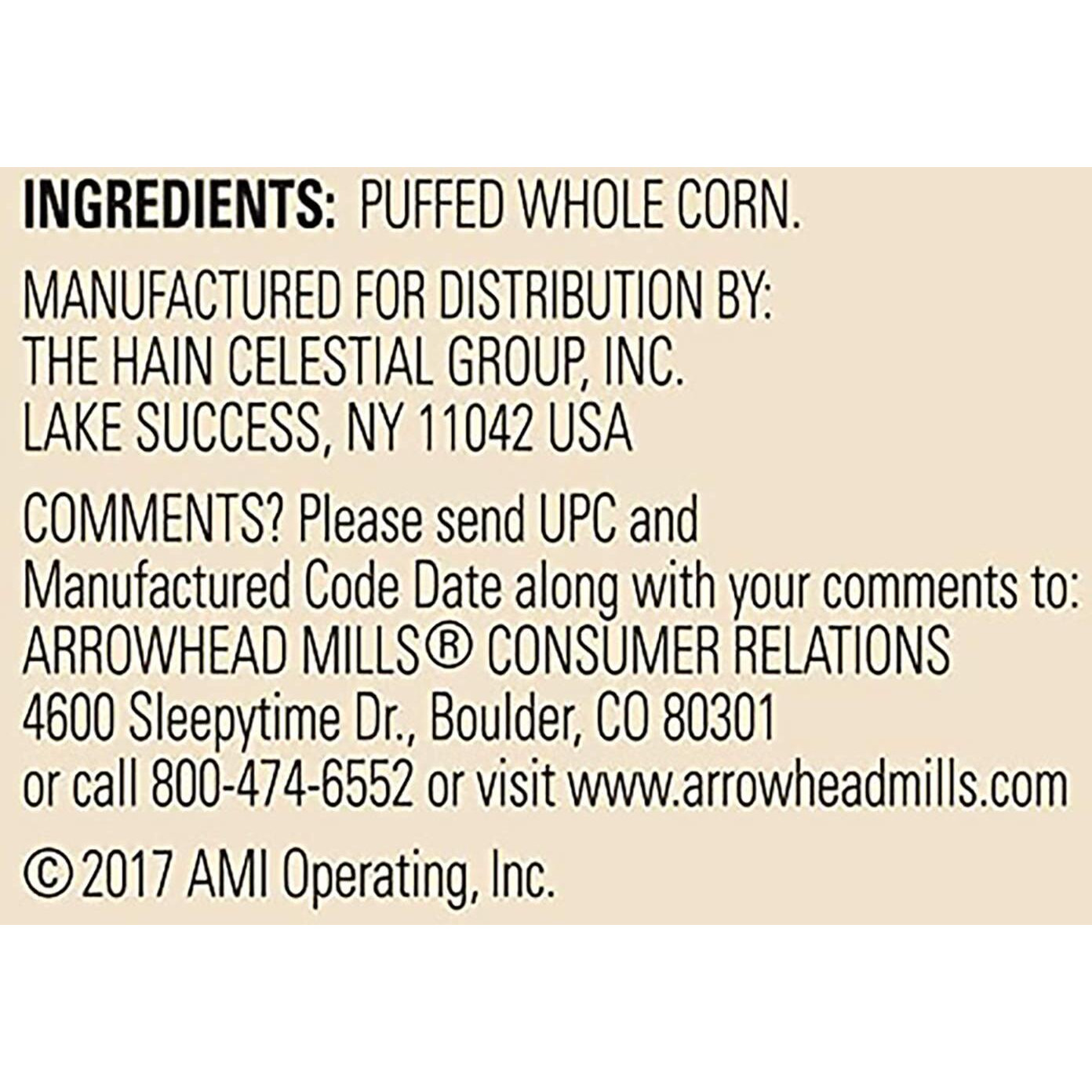 Arrowhead Mills Cereal, Puffed Corn, 6 Ounce (Pack Of 12)