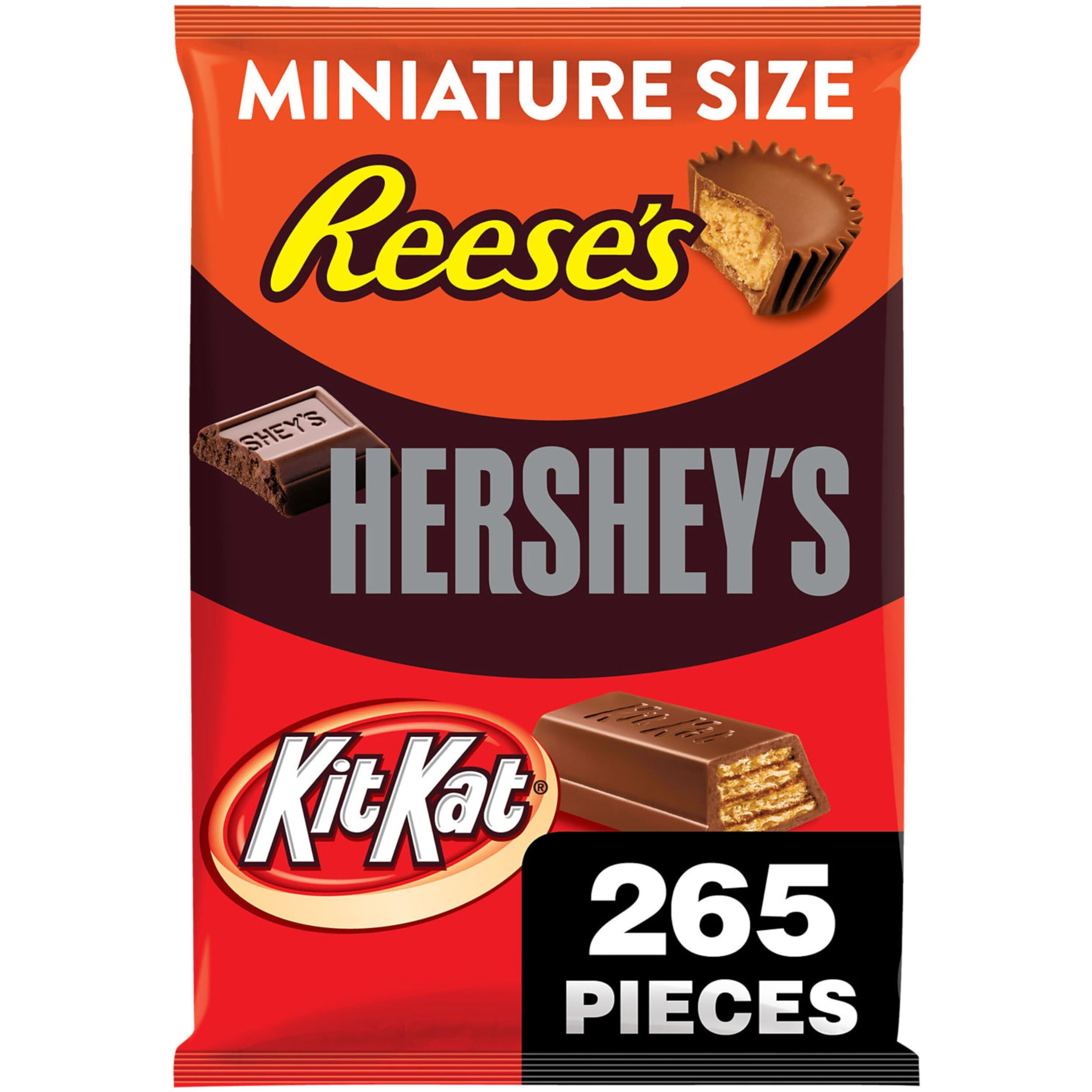 Hershey's, Kit Kat And Reese's Assorted Milk Chocolate Candy Variety Bag, 80.39 Oz (265 Pieces)