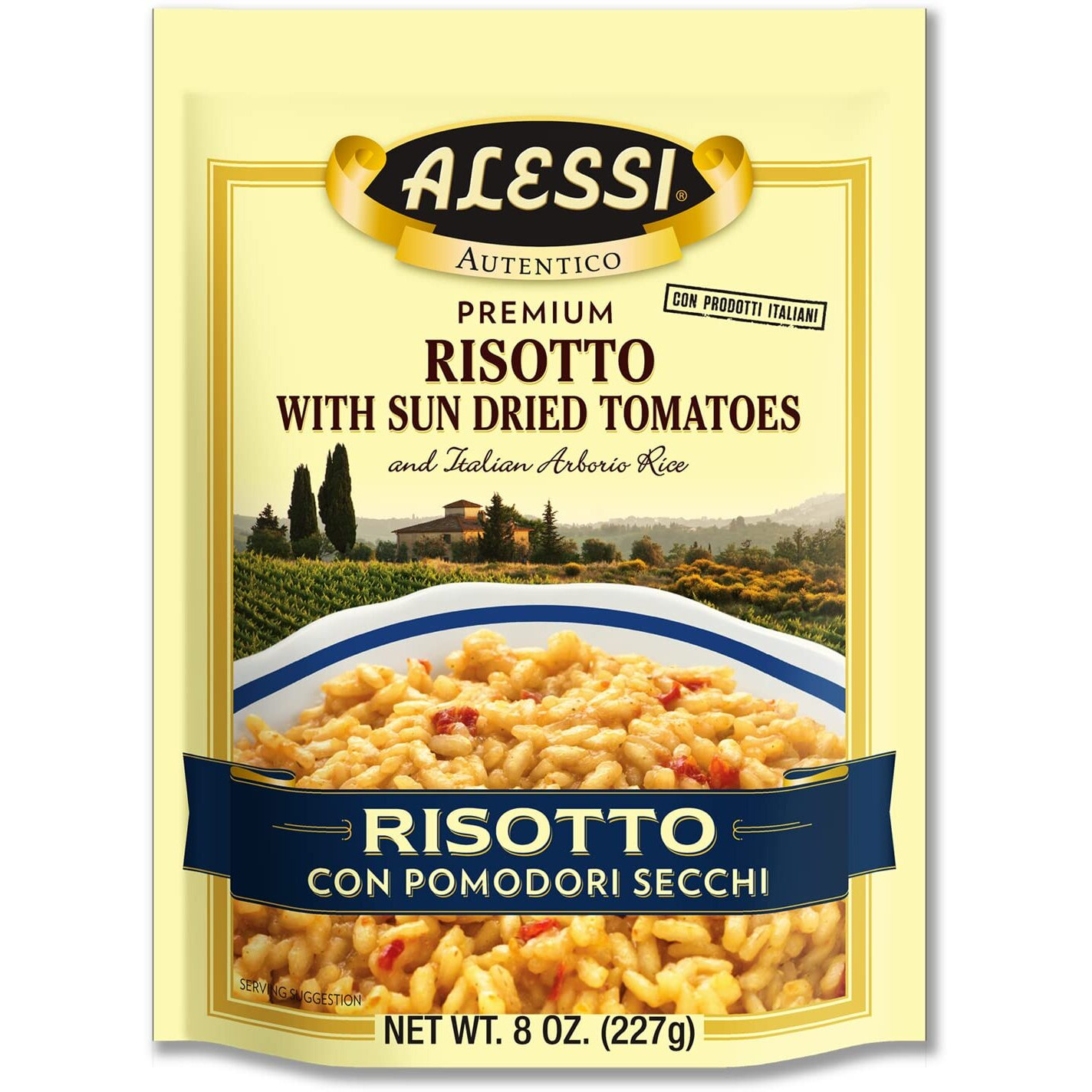 Alessi Autentico, Premium Seasoned Risotto, Italian Arborio Rice, Easy To Prepare, 8Oz (Sun Dried Tomato, Pack Of 6)