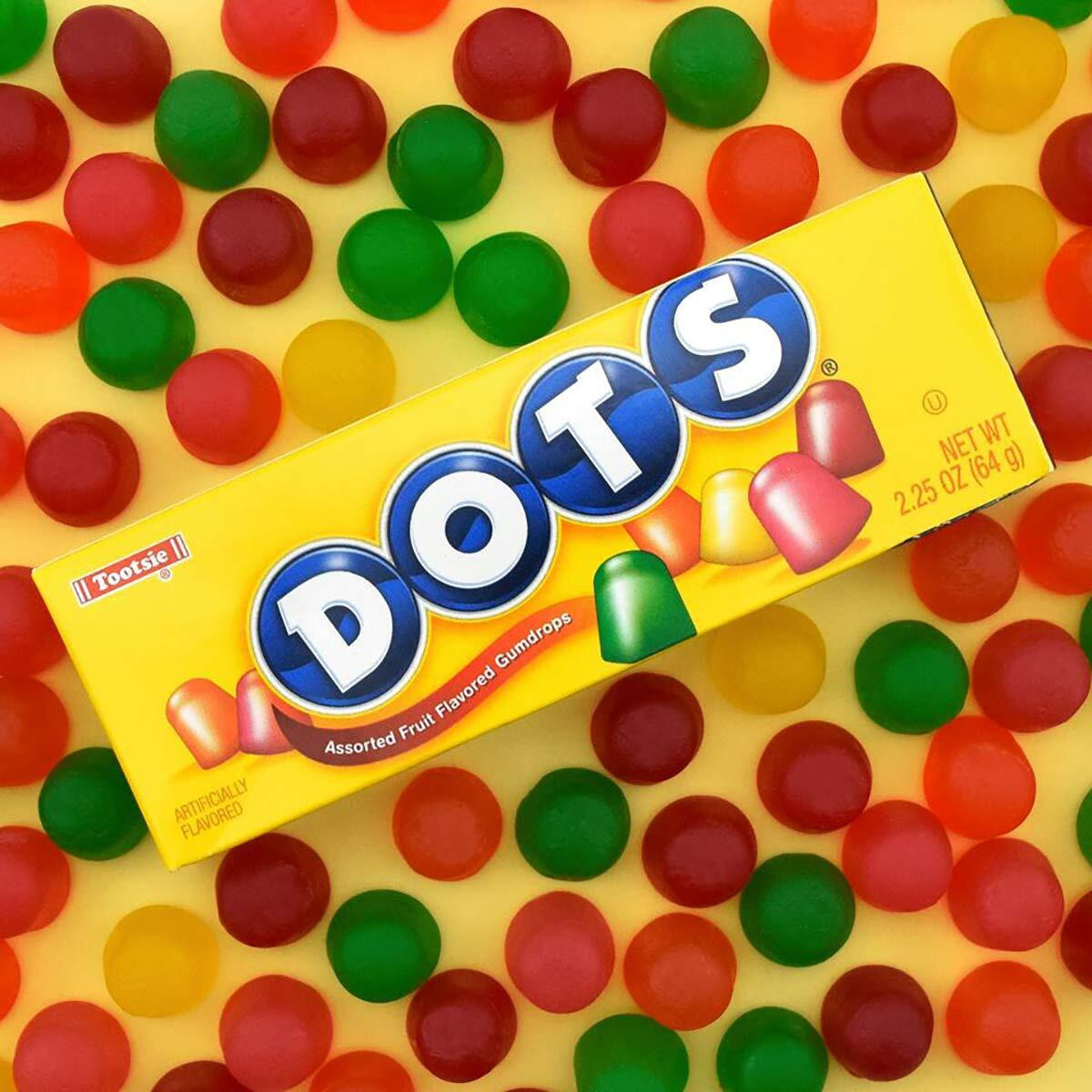 Dots Individually Wrapped Candy - Original Gummy Candy Flavors - Cherry, Lime, Orange, Lemon & Strawberry - Gluten Free, Kosher & Peanut Free Gumdrops - Bulk 24Ct, 2.2Oz Dots Candy Boxes